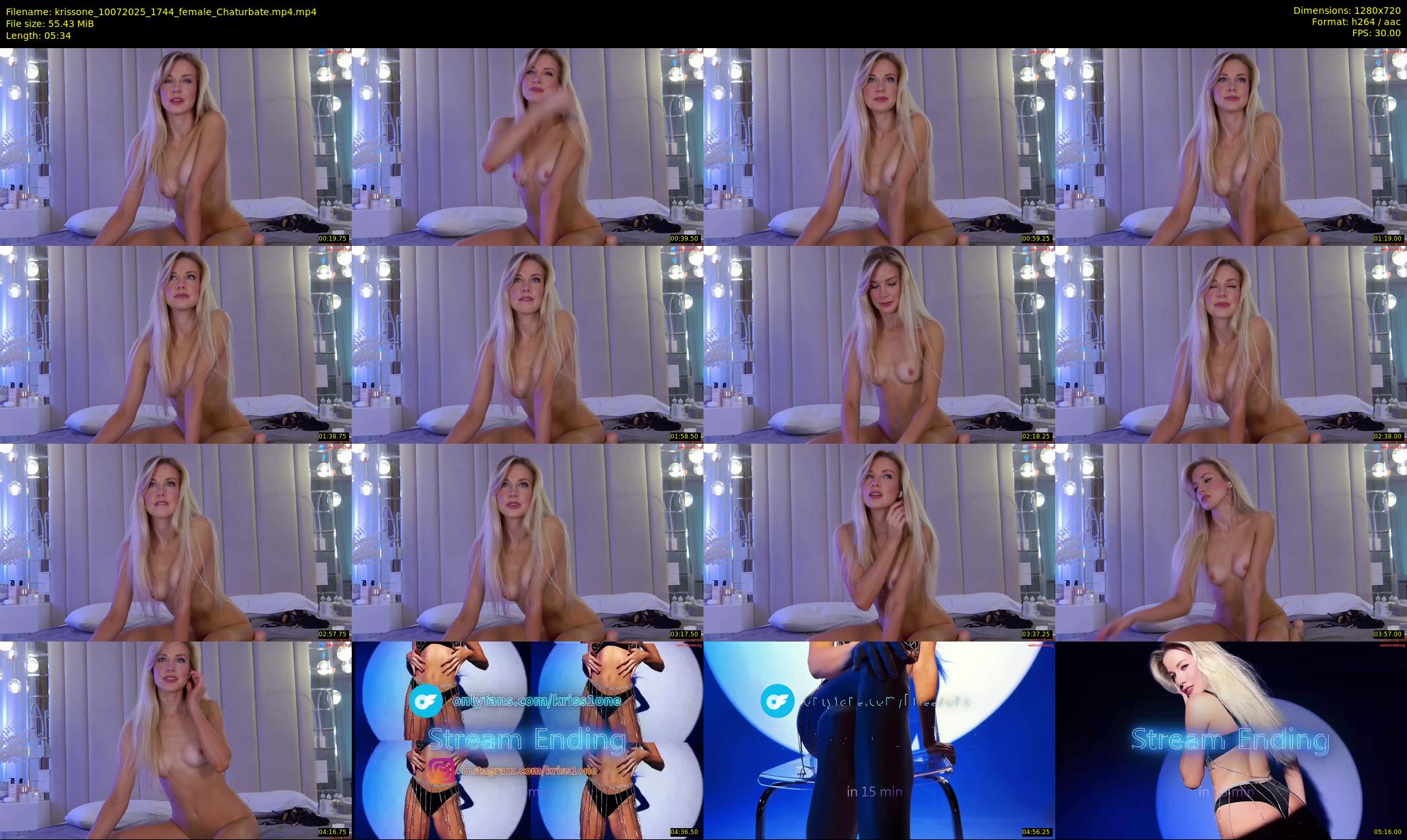 krissone — 6 minute Chaturbate female cam show recording, 720p, Jul 10, 2025