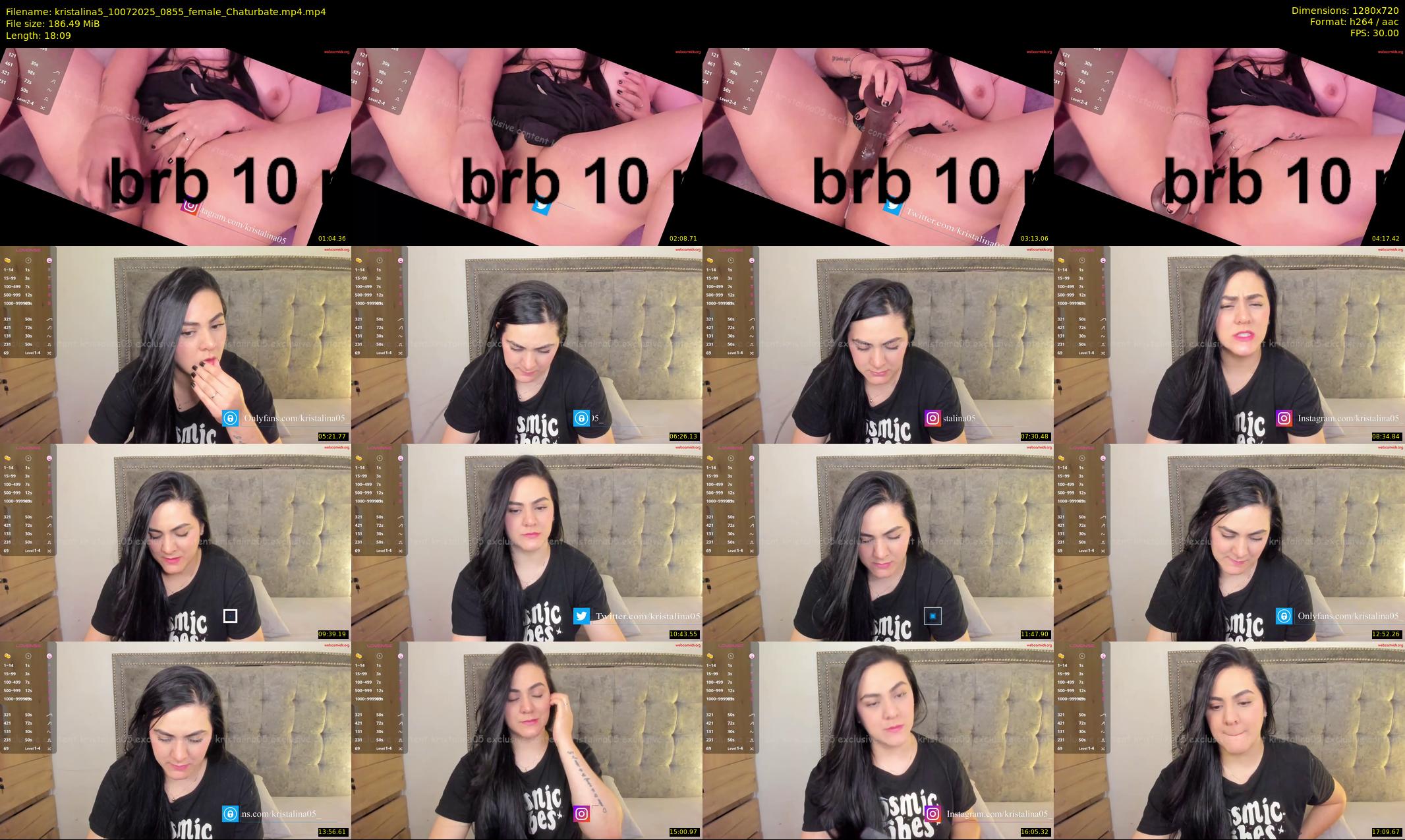 kristalina5 — 19 minute Chaturbate female cam show recording, 720p, Jul 10, 2025