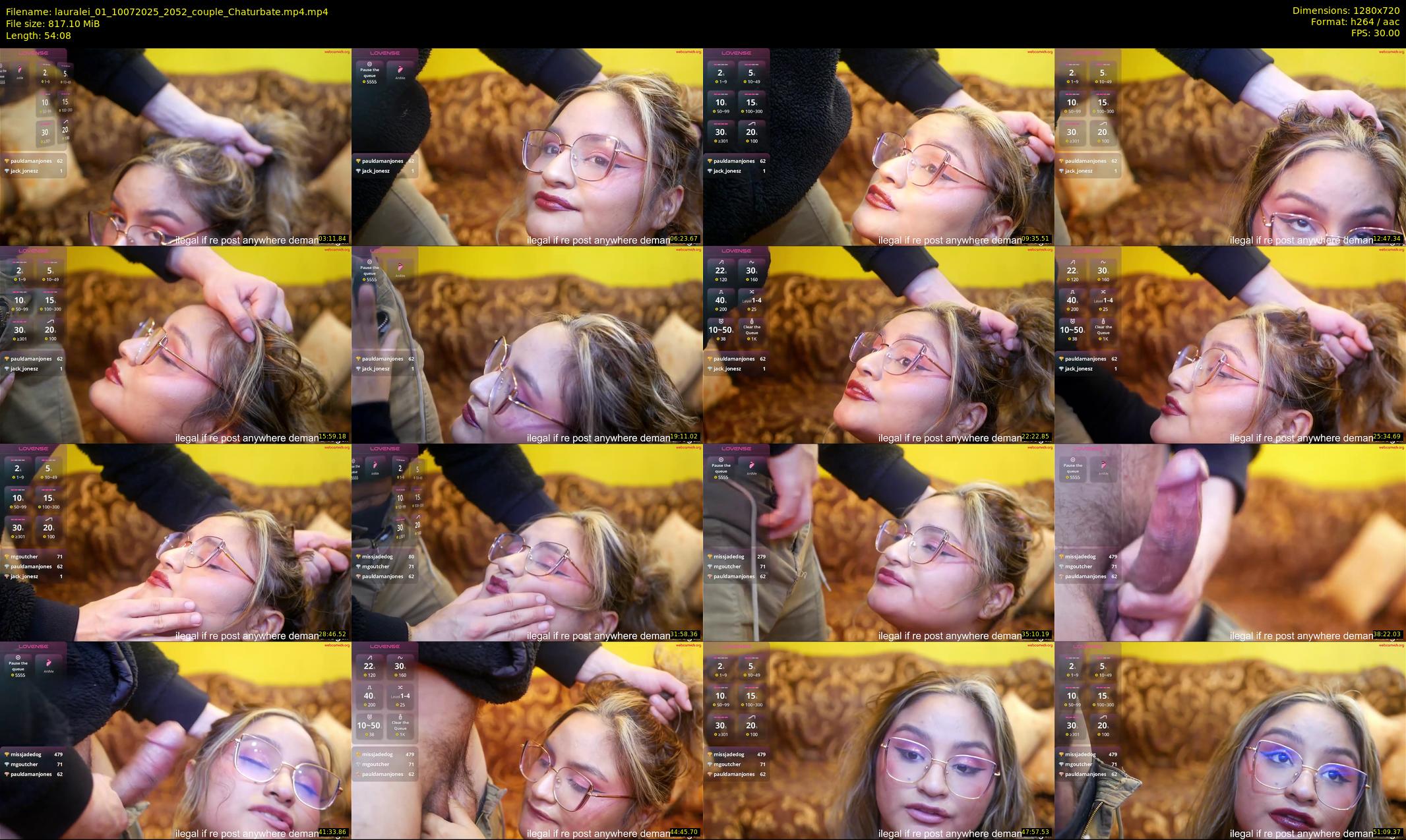 lauralei_01 — 55 minute Chaturbate couple cam show recording, 720p, Jul 10, 2025