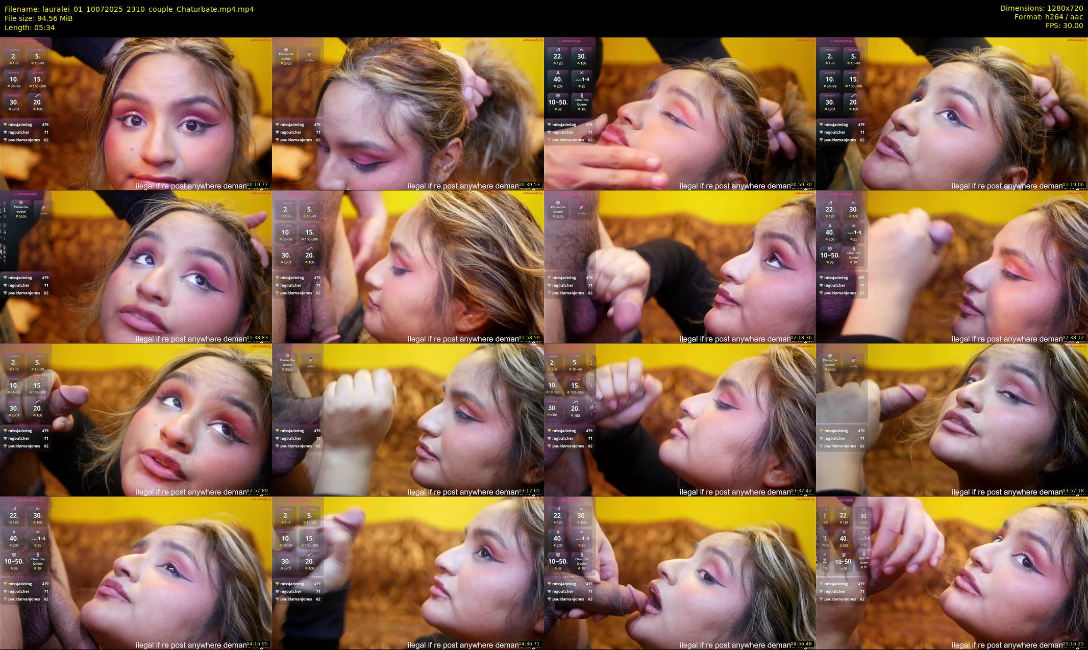 lauralei_01 — 6 minute Chaturbate couple cam show recording, 720p, Jul 10, 2025