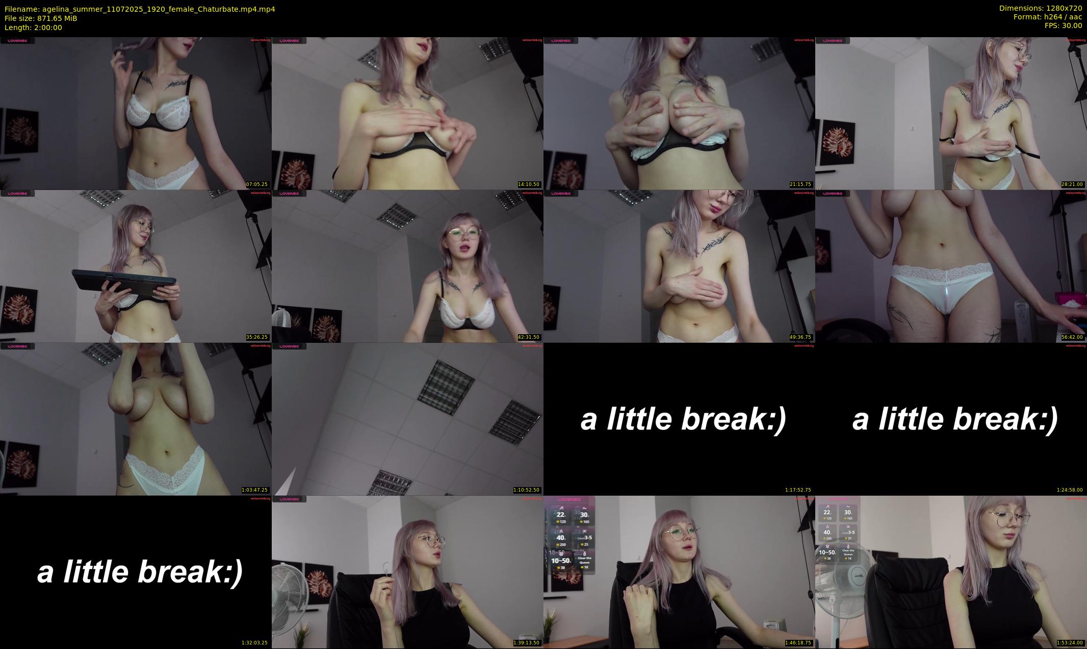 agelina_summer — 120 minute Chaturbate female cam show recording, 720p, Jul 11, 2025