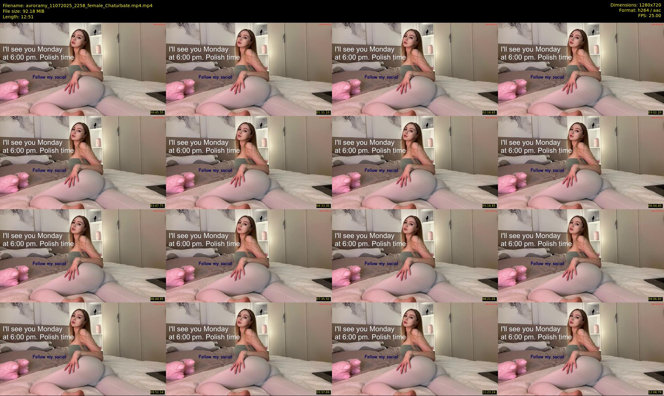 avroramy — 13 minute Chaturbate female cam show recording, 720p, Jul 11, 2025
