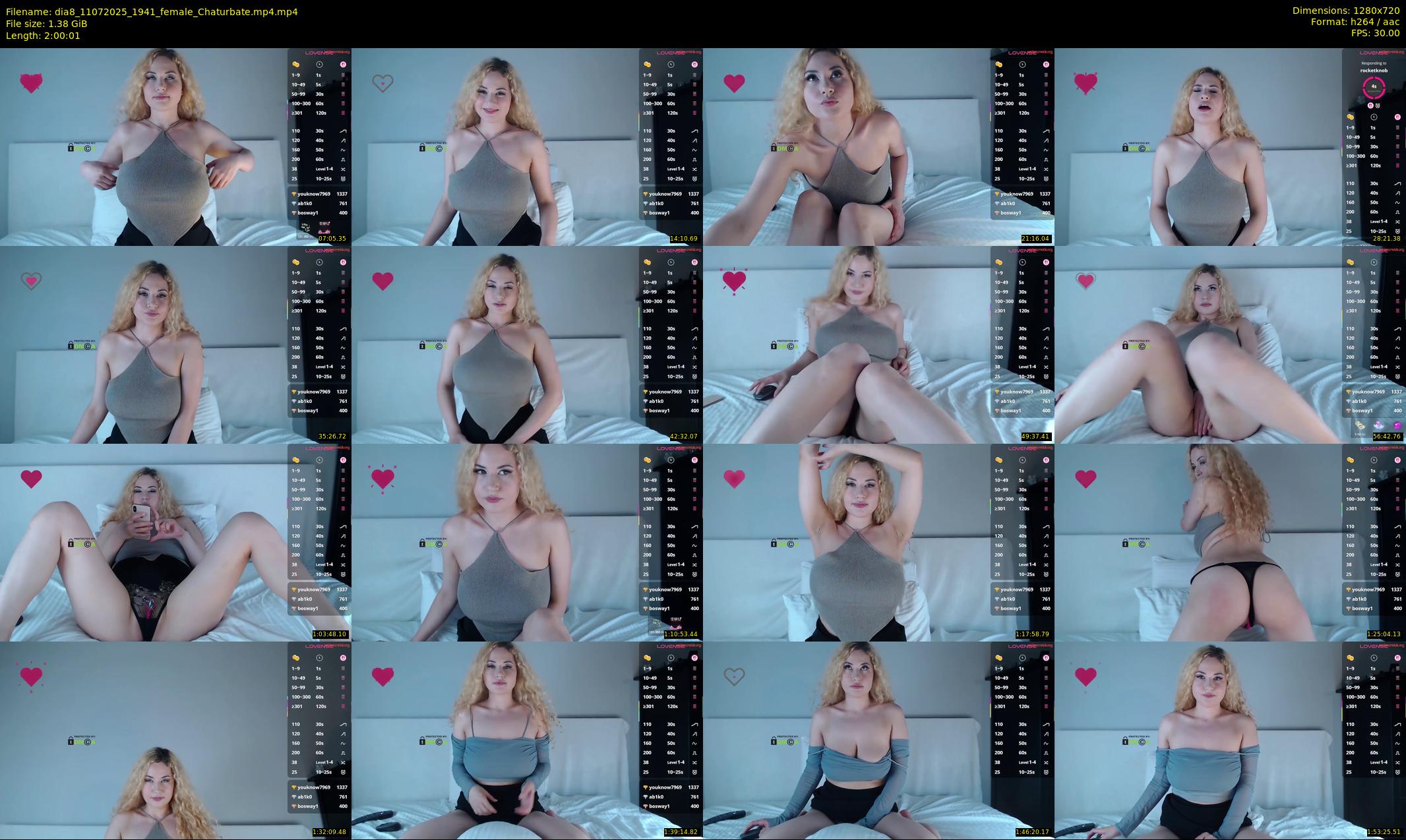 dia8 — 121 minute Chaturbate female cam show recording, 720p, Jul 11, 2025