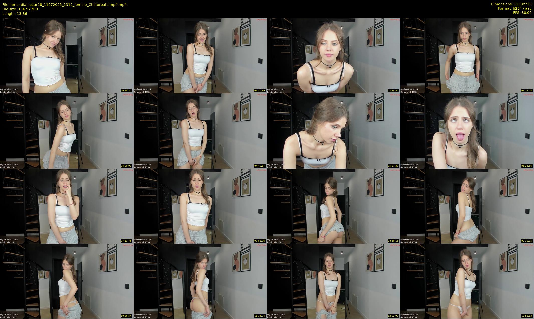 dianastar18 — 14 minute Chaturbate female cam show recording, 720p, Jul 11, 2025