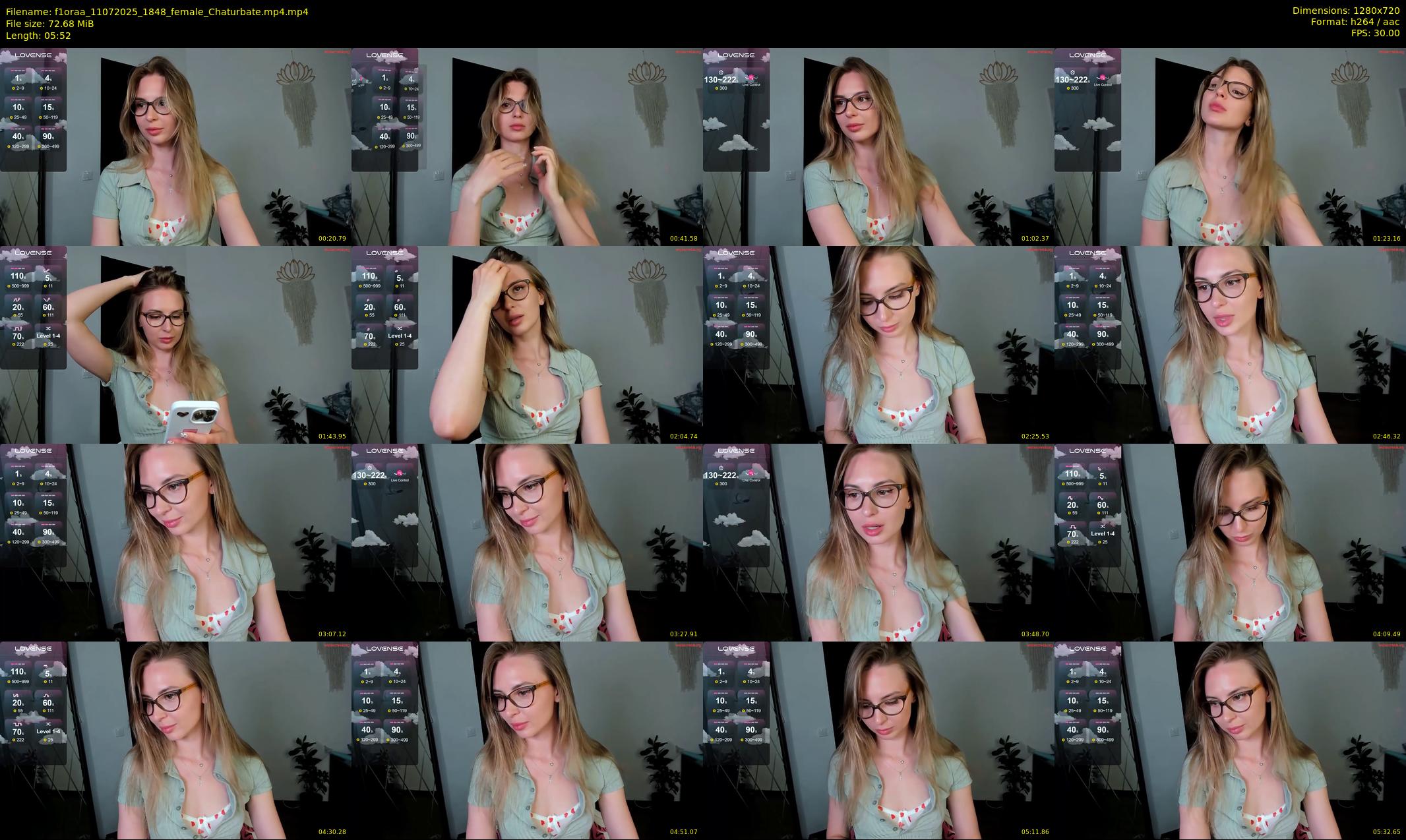f1oraa — 6 minute Chaturbate female cam show recording, 720p, Jul 11, 2025