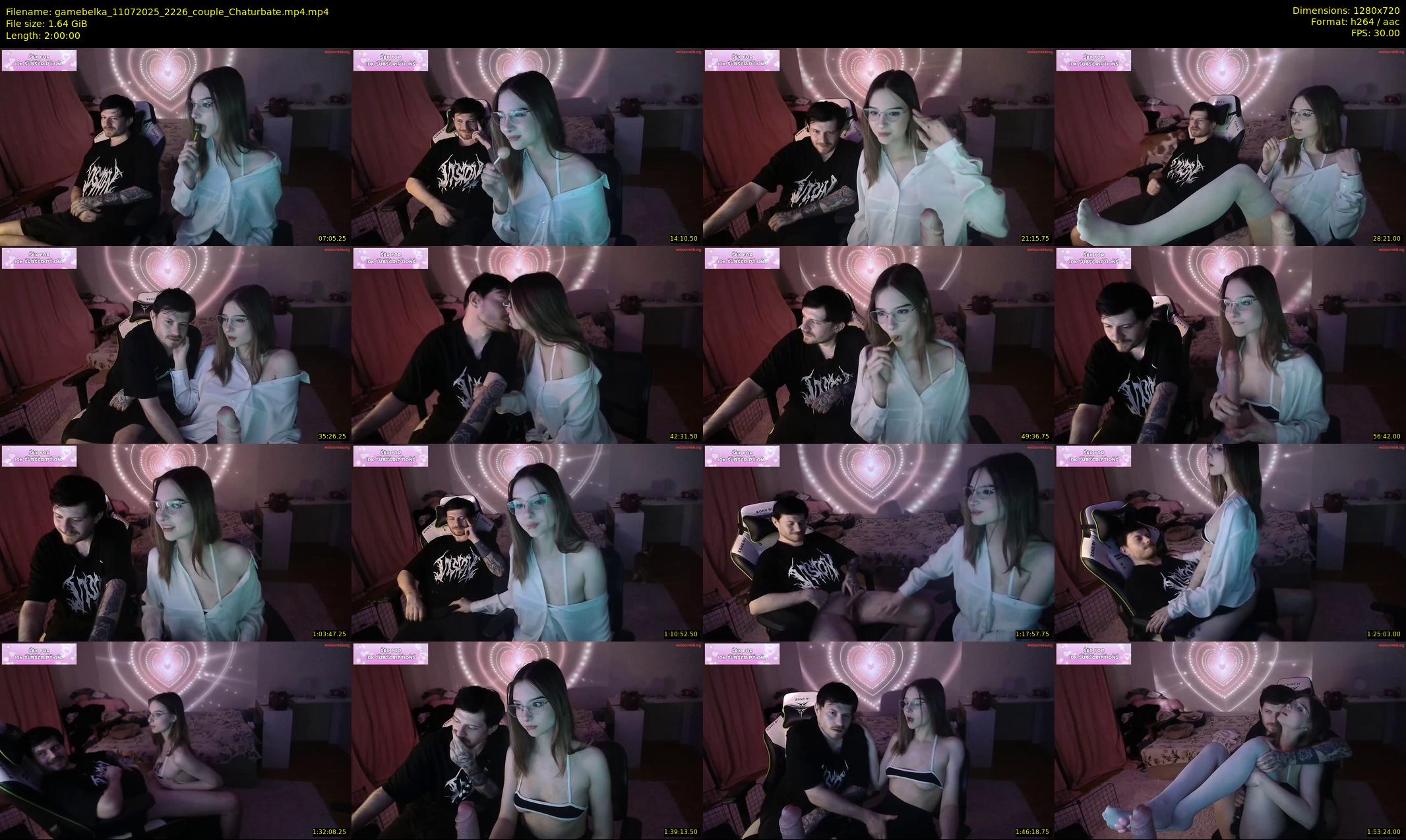 gamebelka — 120 minute Chaturbate couple cam show recording, 720p, Jul 11, 2025