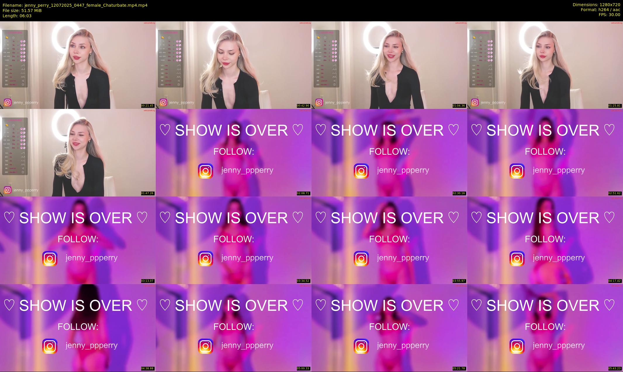 jenny_perry — 7 minute Chaturbate female cam show recording, 720p, Jul 12, 2025