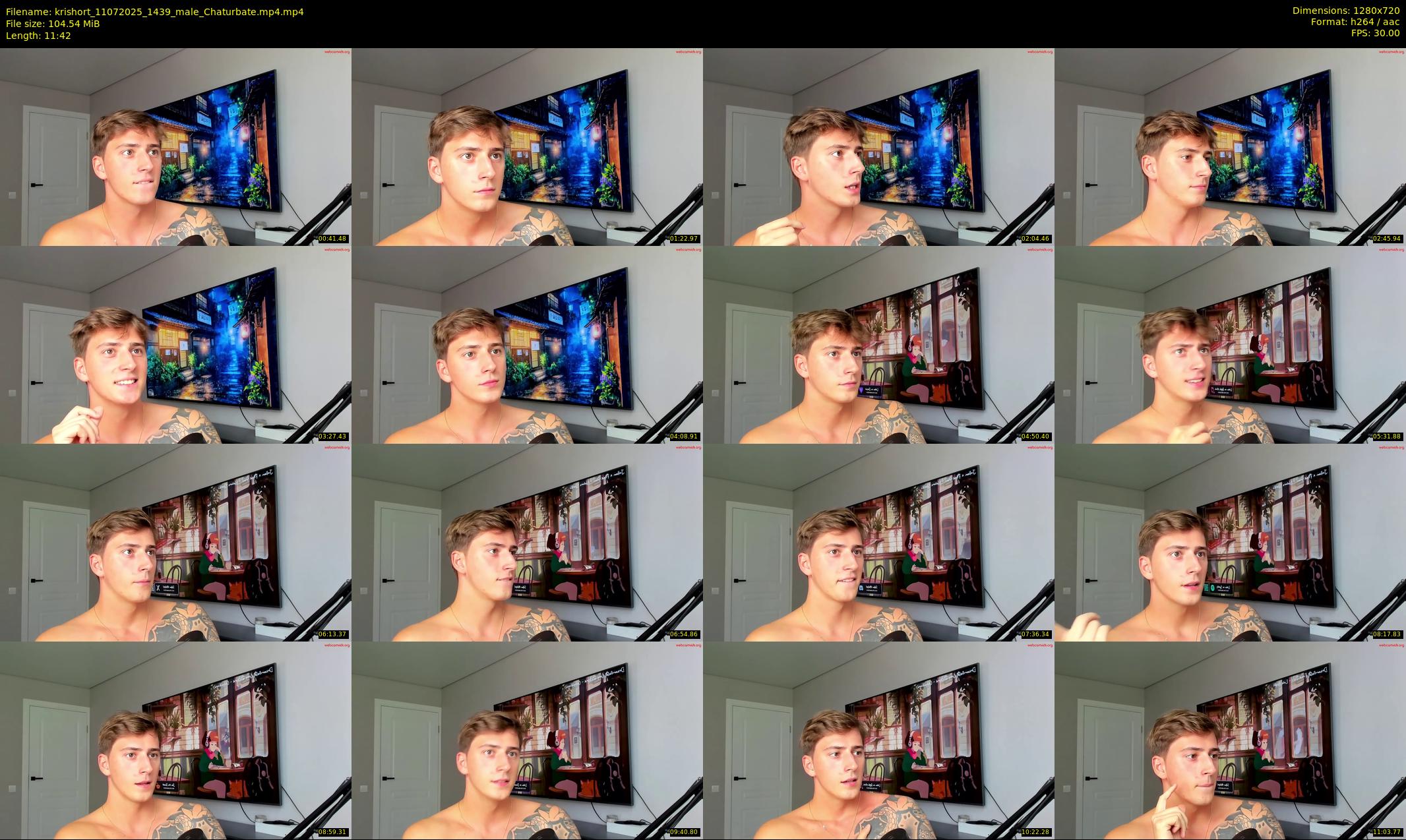 krishort — 12 minute Chaturbate male cam show recording, 720p, Jul 11, 2025