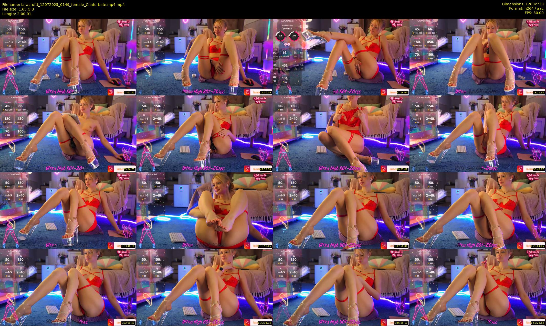 laracroftt — 121 minute Chaturbate female cam show recording, 720p, Jul 12, 2025