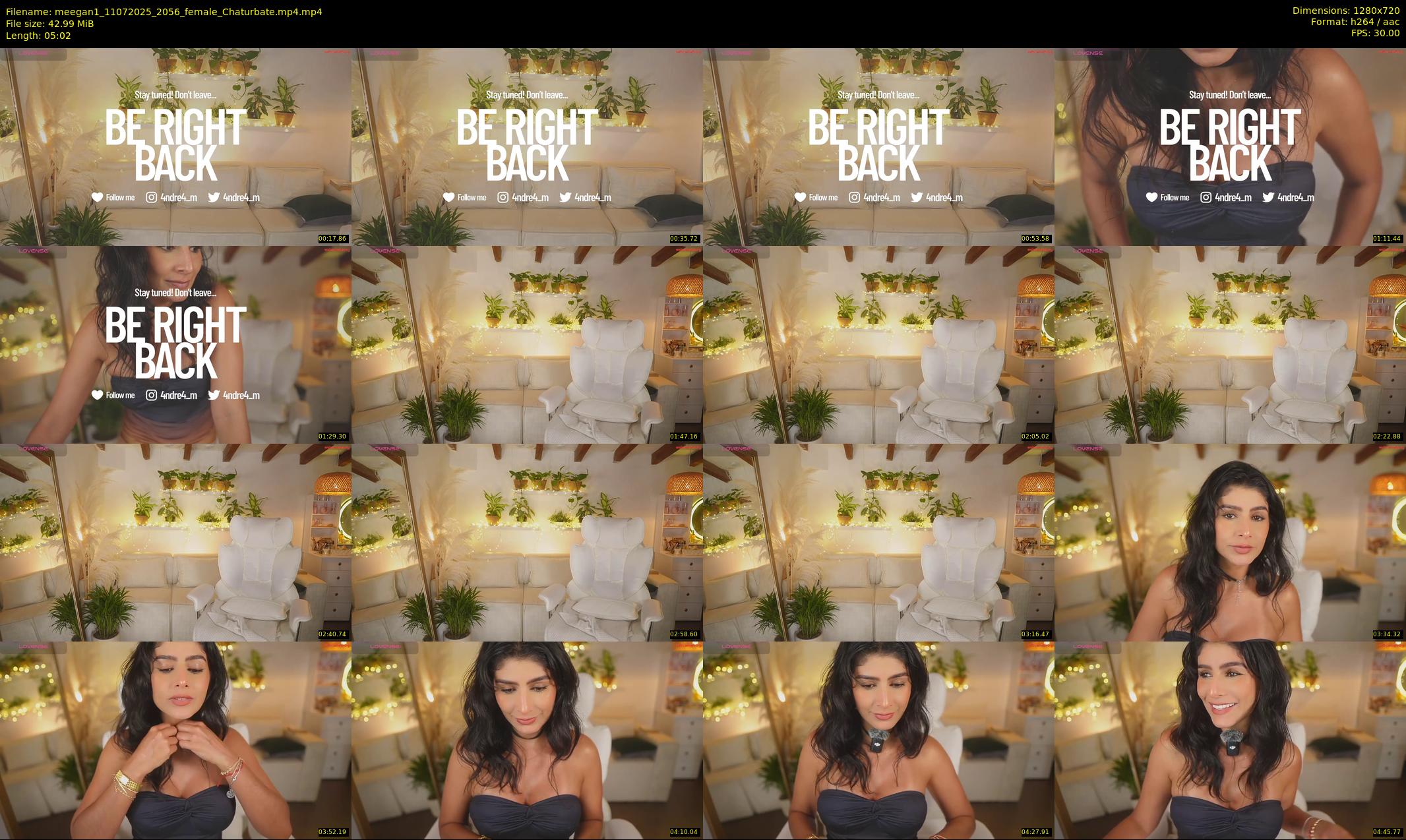 meegan1 — 6 minute Chaturbate female cam show recording, 720p, Jul 11, 2025