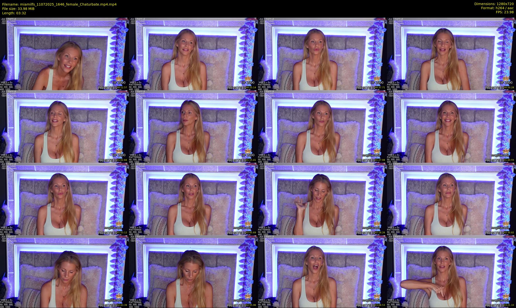 miamilfs — 4 minute Chaturbate female cam show recording, 720p, Jul 11, 2025