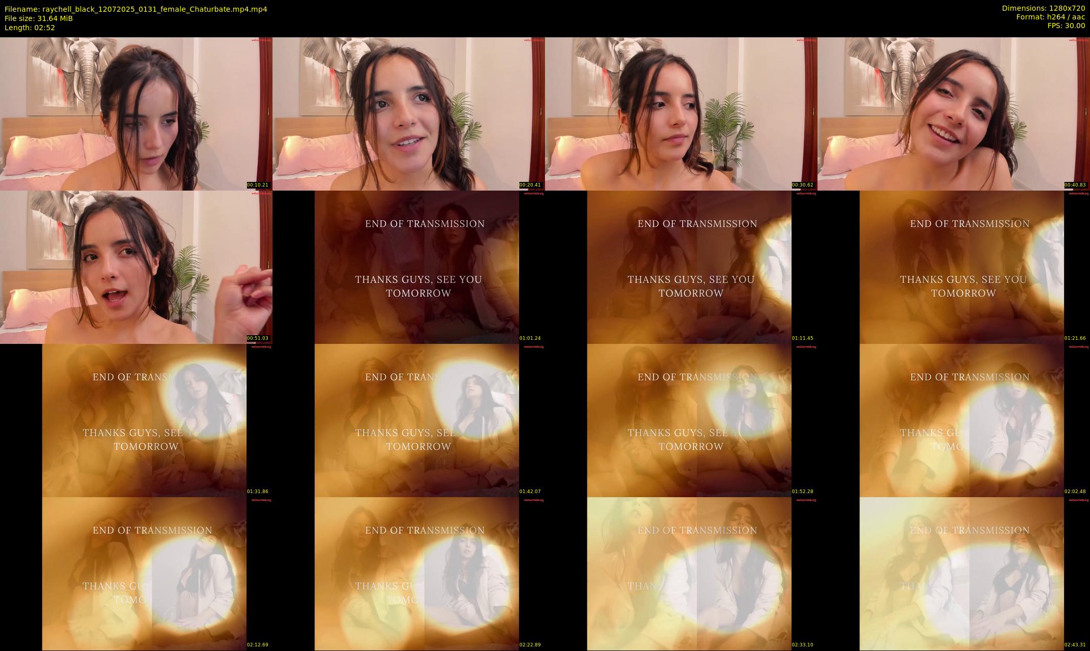 raychell_black — 3 minute Chaturbate female cam show recording, 720p, Jul 12, 2025