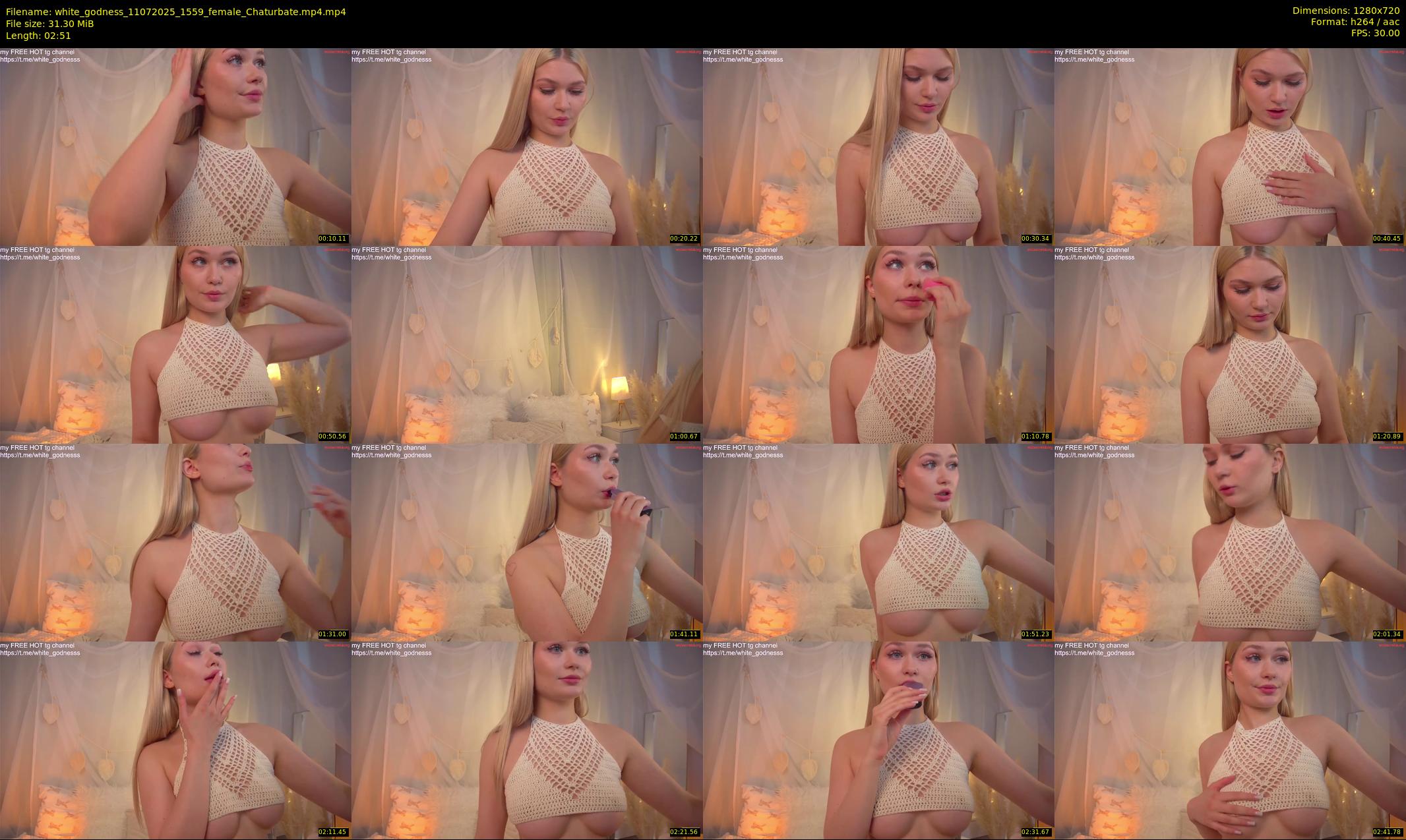 white_godness — 3 minute Chaturbate female cam show recording, 720p, Jul 11, 2025