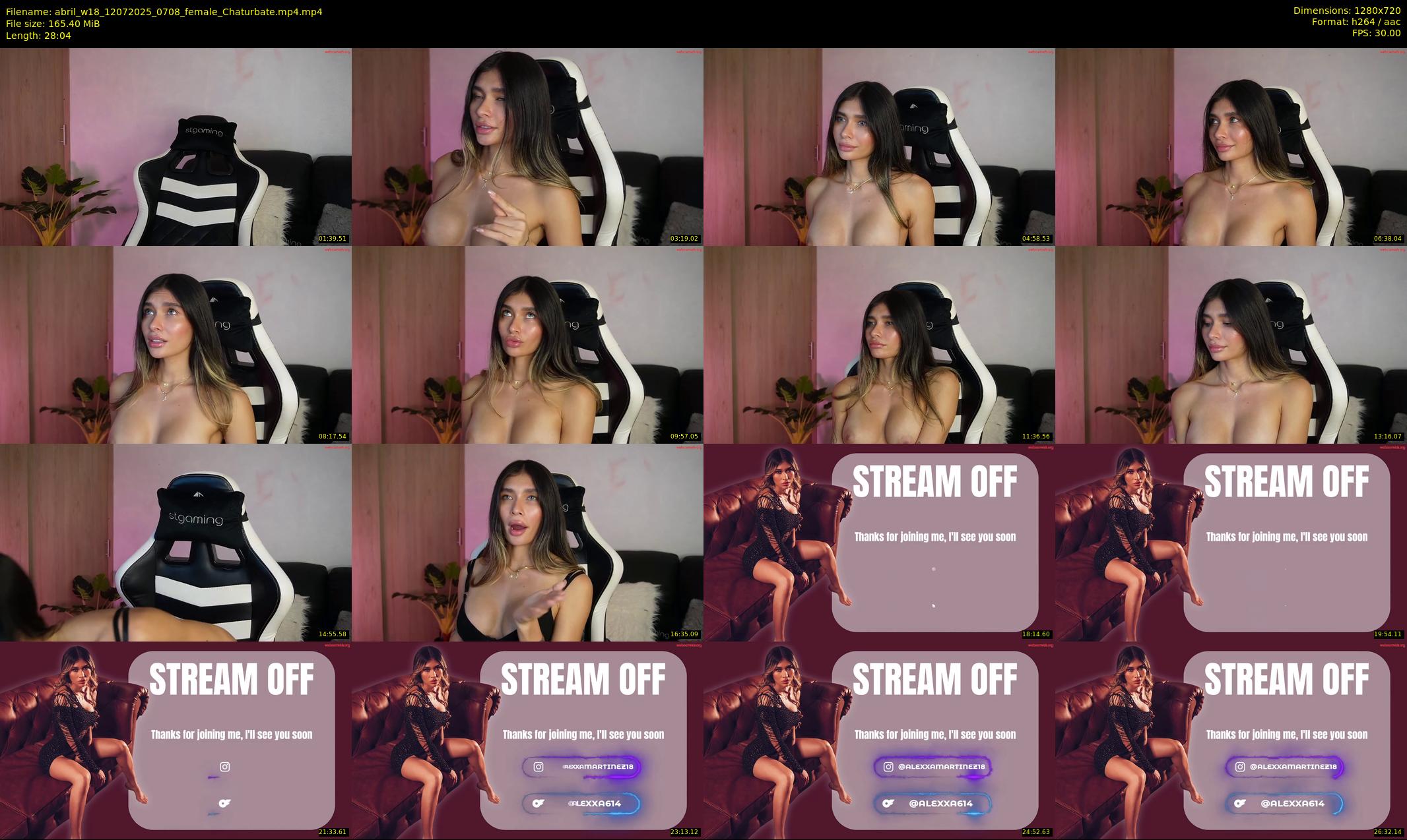 abril_w18 — 29 minute Chaturbate female cam show recording, 720p, Jul 12, 2025