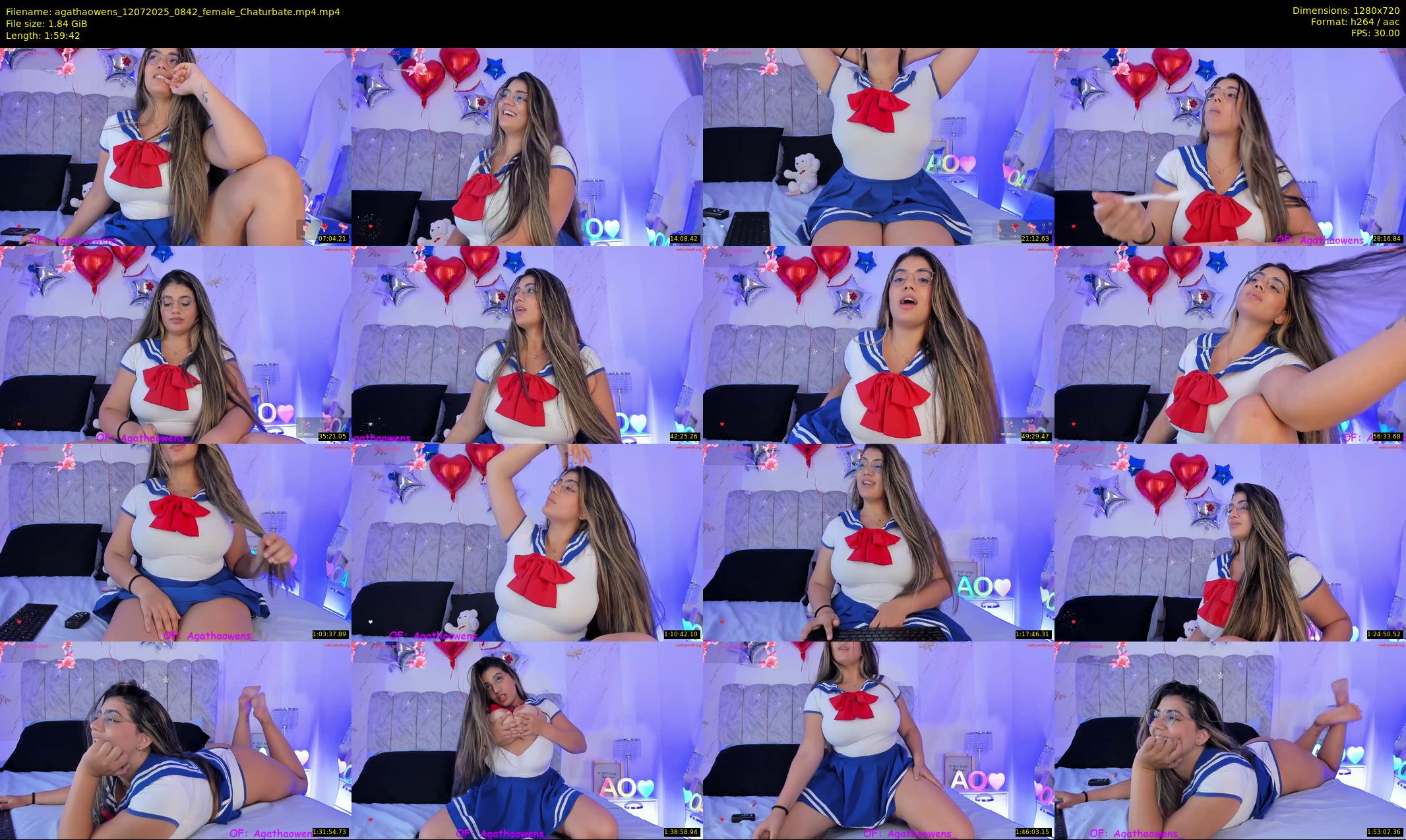agathaowens — 120 minute Chaturbate female cam show recording, 720p, Jul 12, 2025