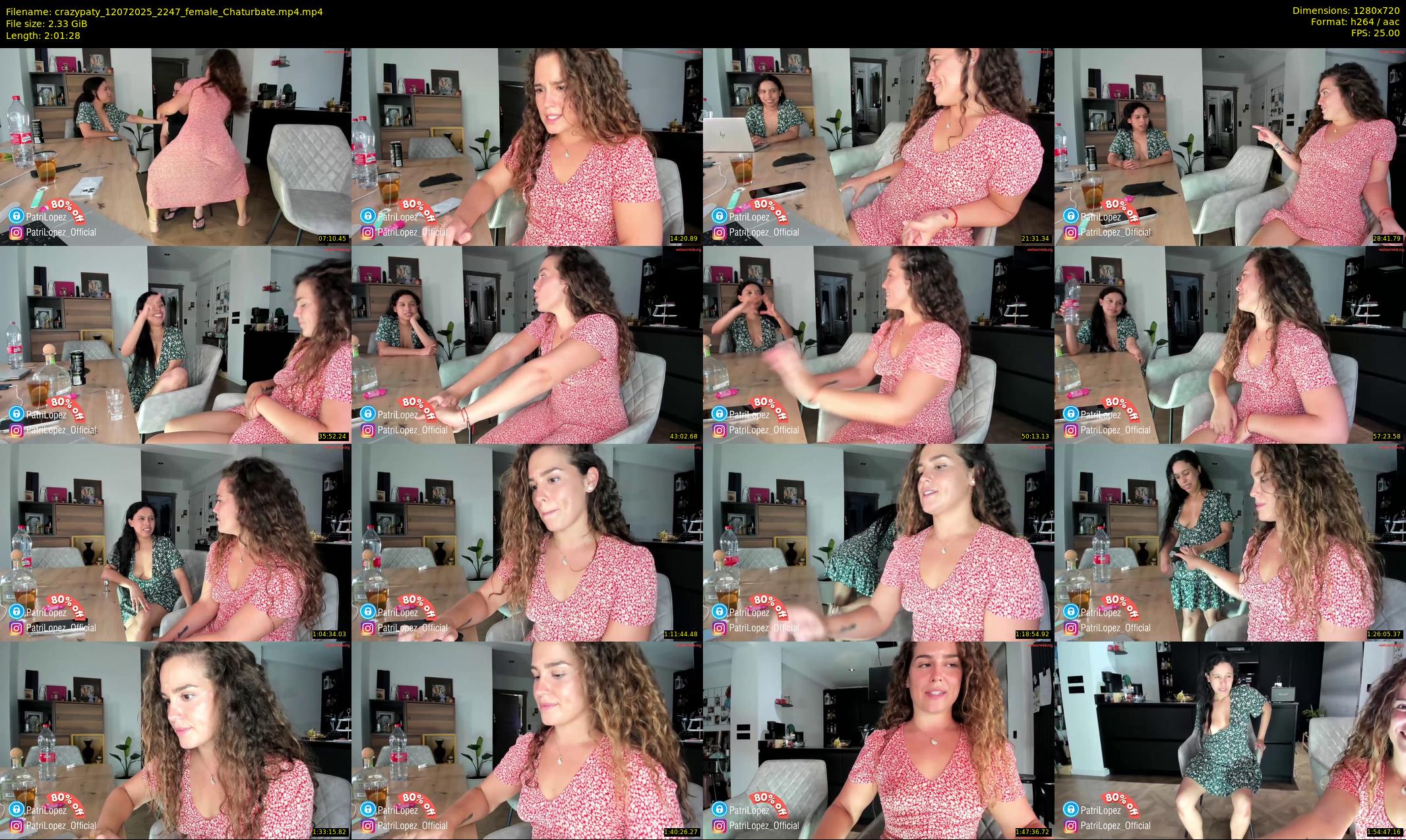 crazypaty — 122 minute Chaturbate female cam show recording, 720p, Jul 12, 2025