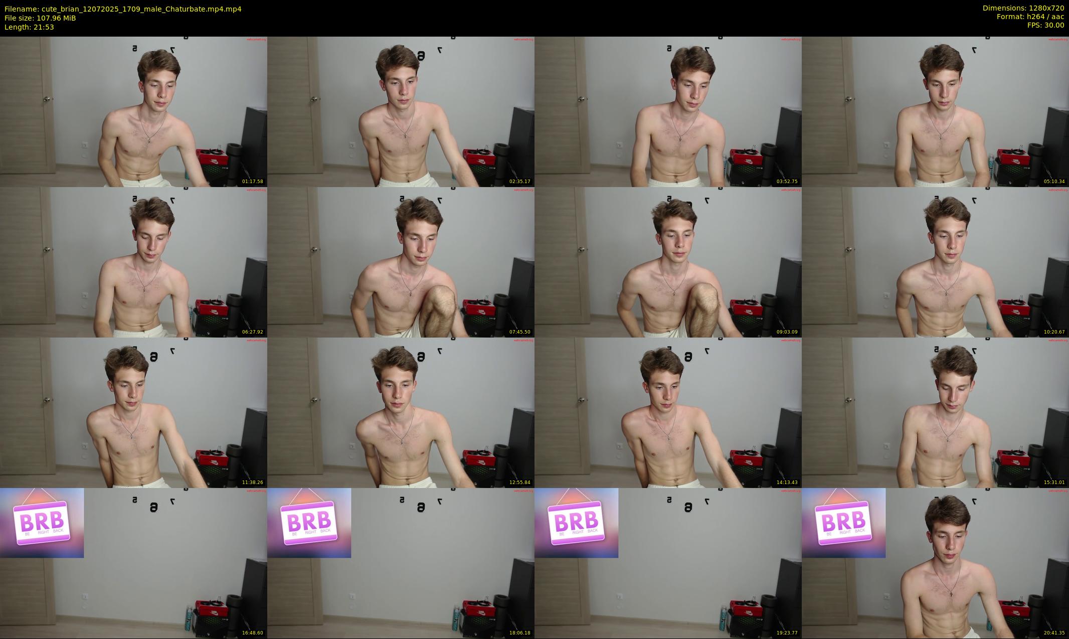 cute_brian — 22 minute Chaturbate male cam show recording, 720p, Jul 12, 2025