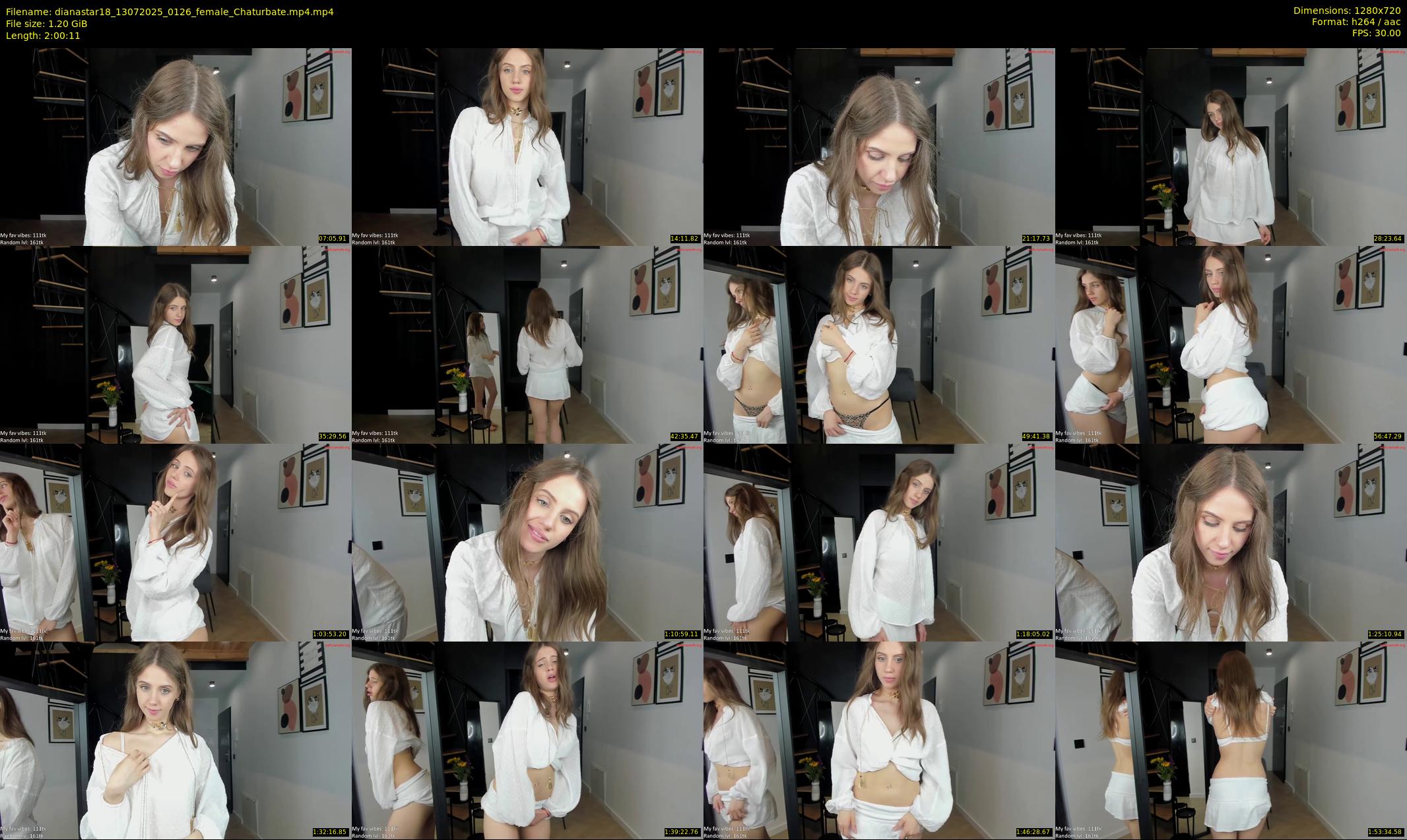 dianastar18 — 121 minute Chaturbate female cam show recording, 720p, Jul 13, 2025