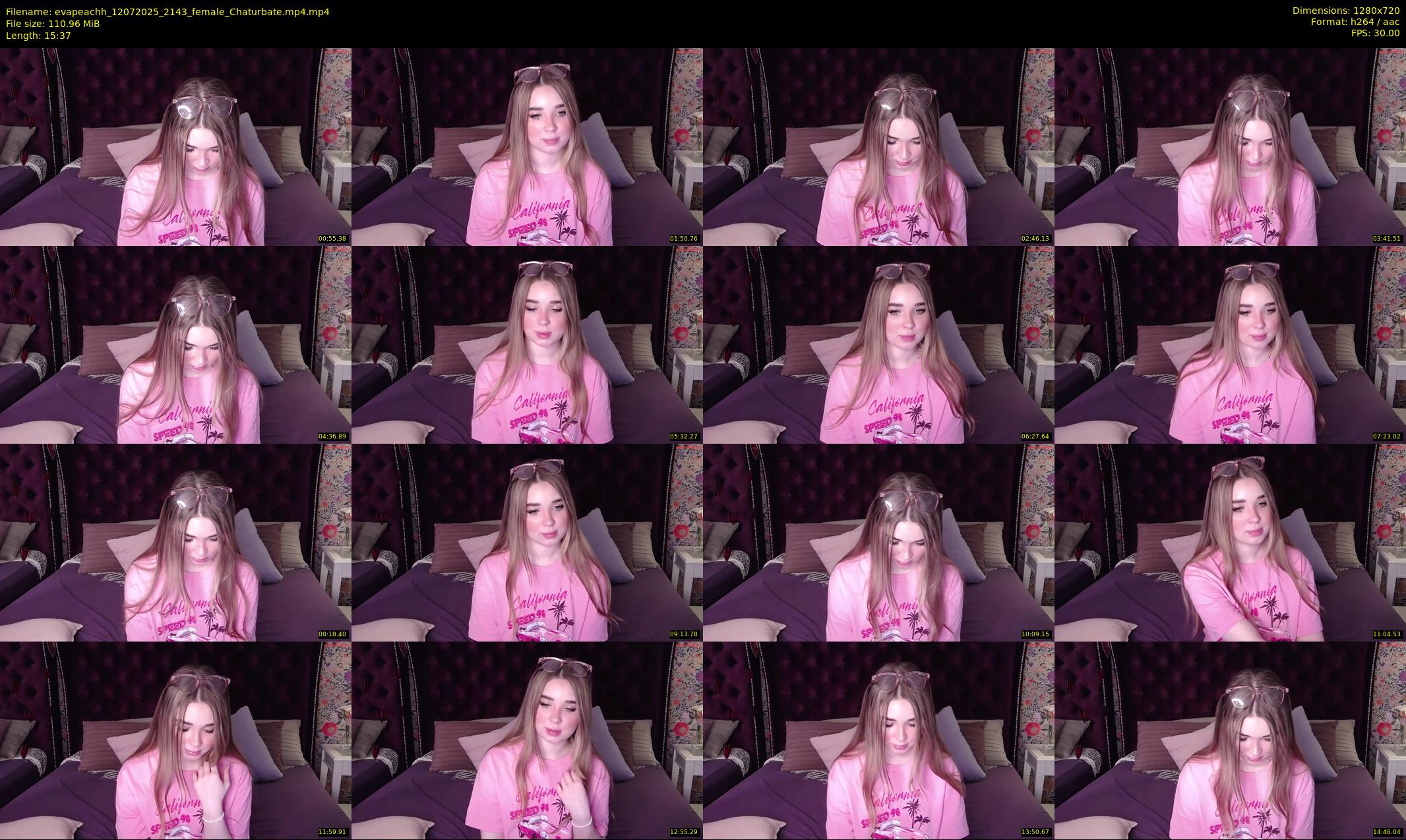 evapeachh — 16 minute Chaturbate female cam show recording, 720p, Jul 12, 2025
