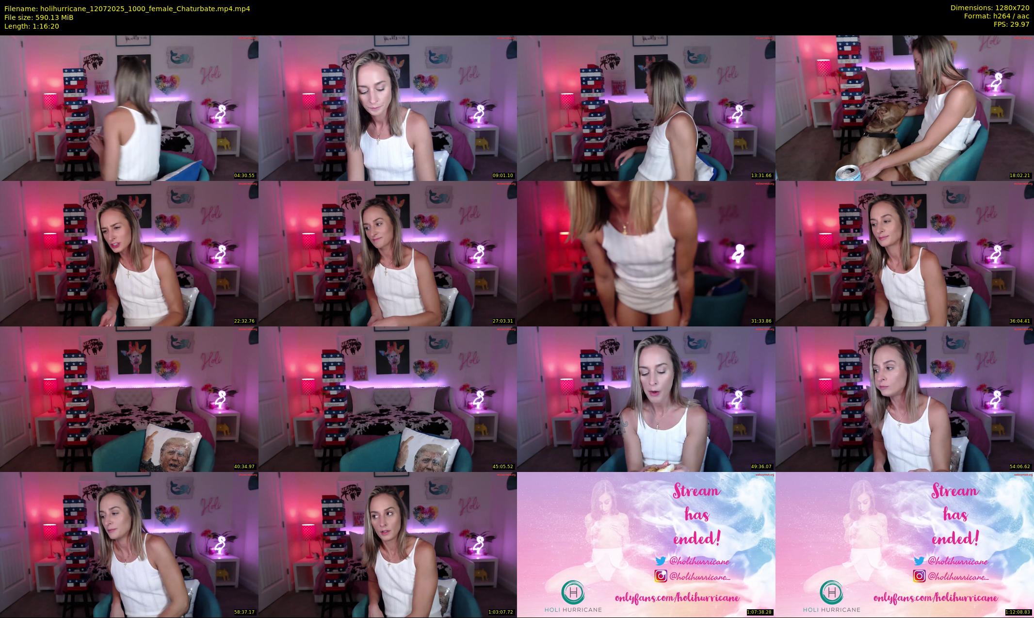holihurricane — 77 minute Chaturbate female cam show recording, 720p, Jul 12, 2025