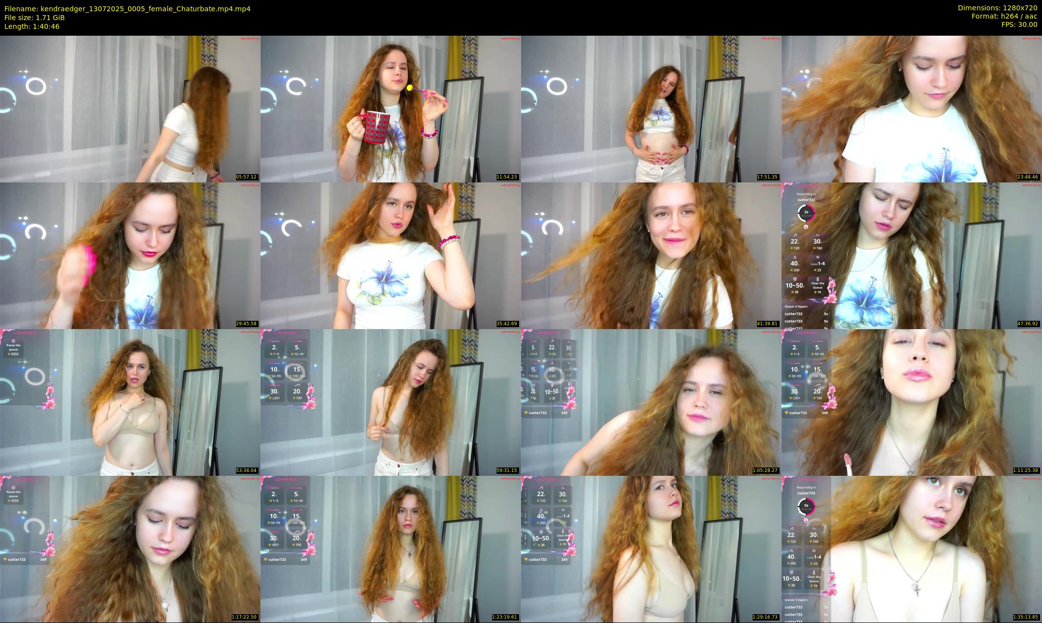 kendraedger — 101 minute Chaturbate female cam show recording, 720p, Jul 13, 2025