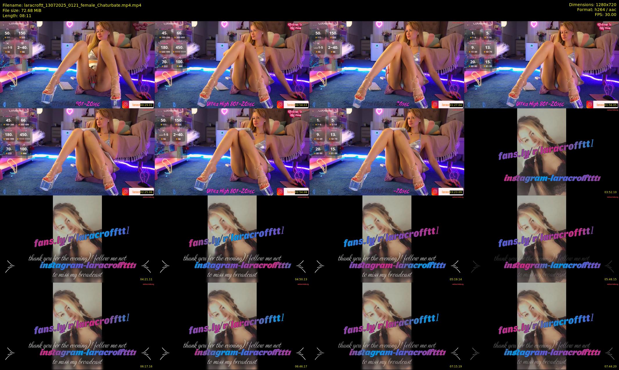 laracroftt — 9 minute Chaturbate female cam show recording, 720p, Jul 13, 2025
