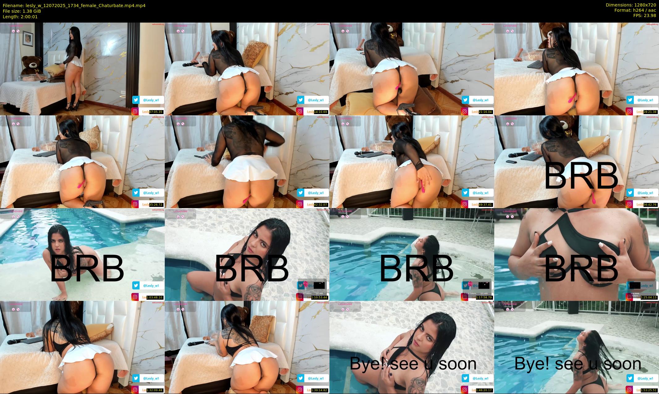 lesly_w — 121 minute Chaturbate female cam show recording, 720p, Jul 12, 2025