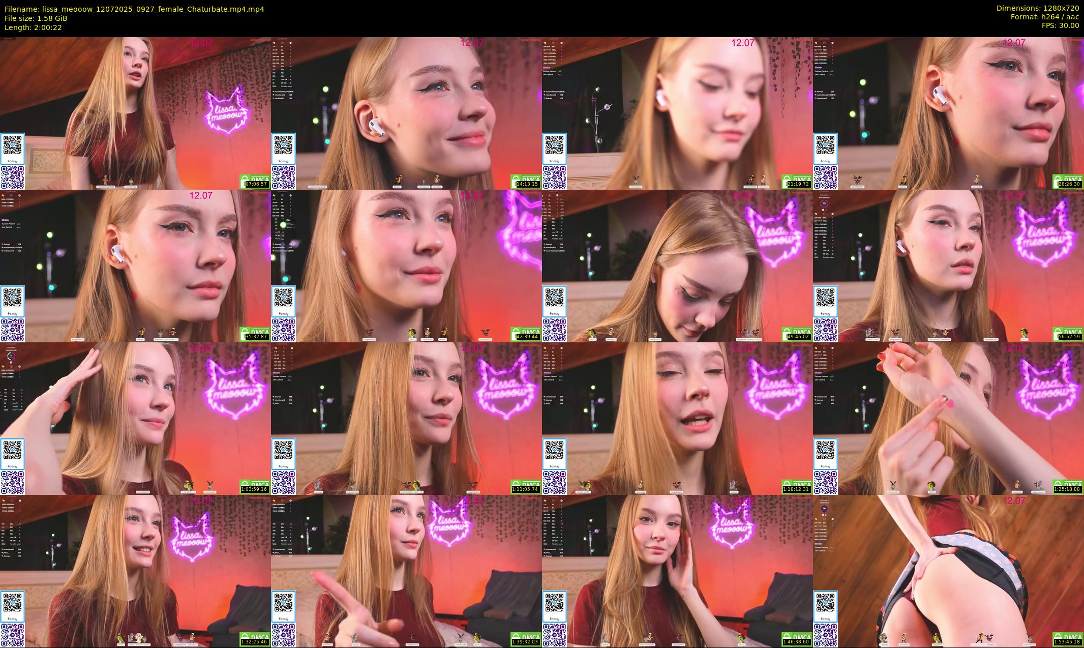 lissa_meooow — 121 minute Chaturbate female cam show recording, 720p, Jul 12, 2025