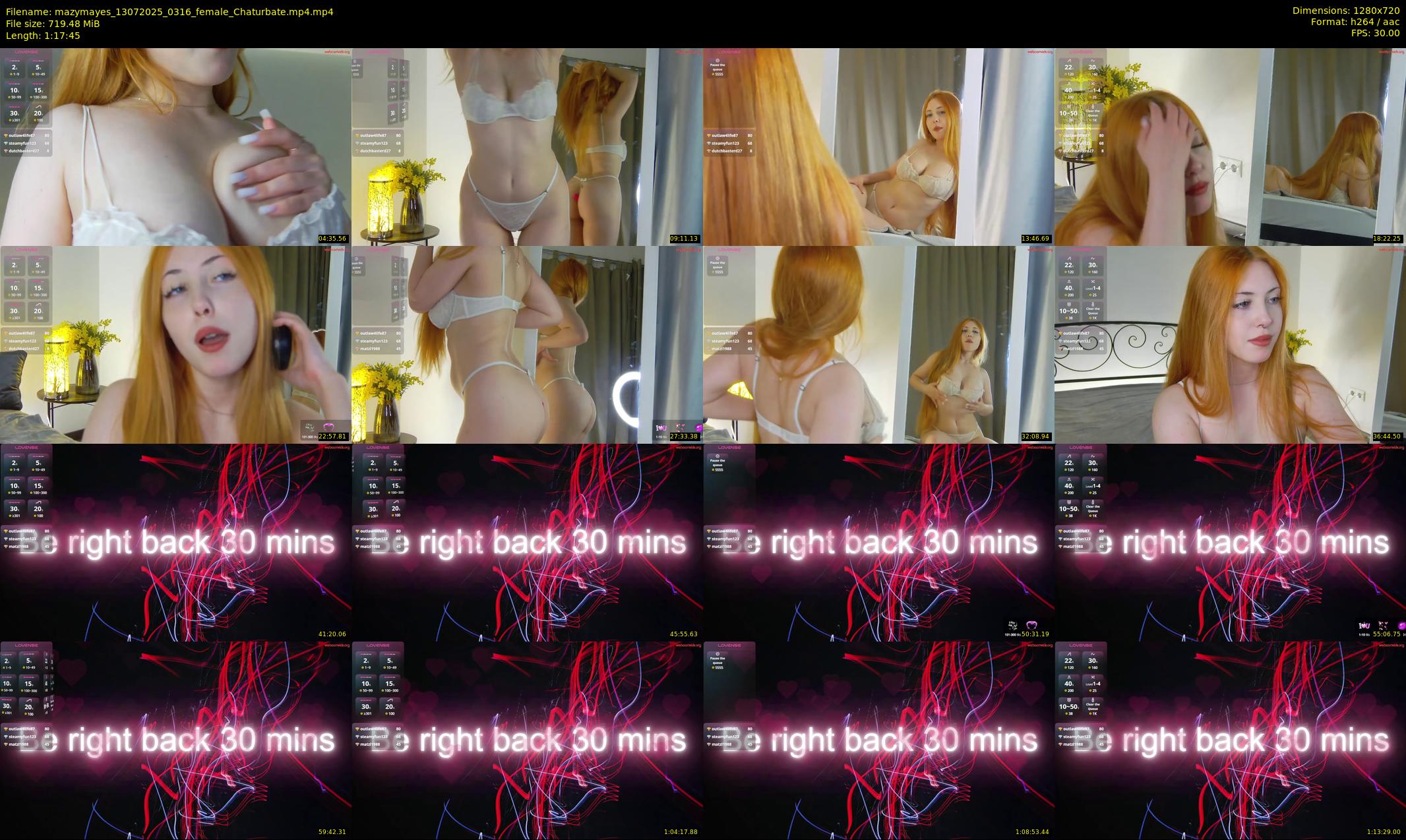 mazymayes — 78 minute Chaturbate female cam show recording, 720p, Jul 13, 2025