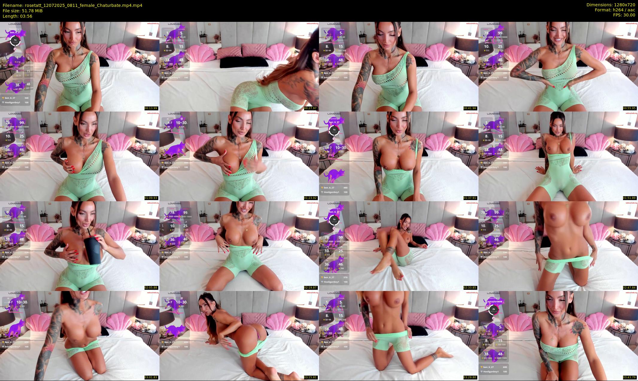 rosetatt — 4 minute Chaturbate female cam show recording, 720p, Jul 12, 2025