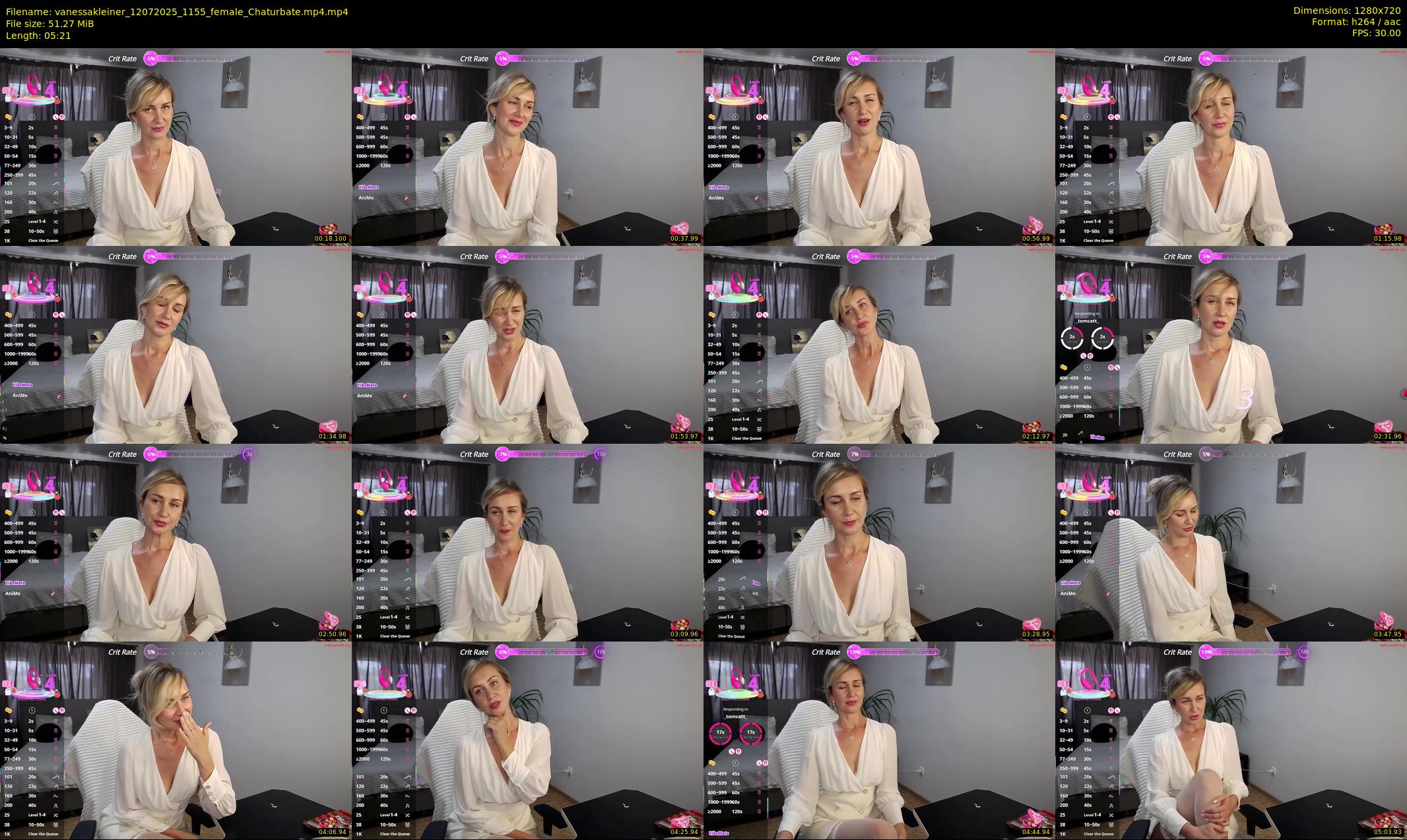 vanessakleiner — 6 minute Chaturbate female cam show recording, 720p, Jul 12, 2025