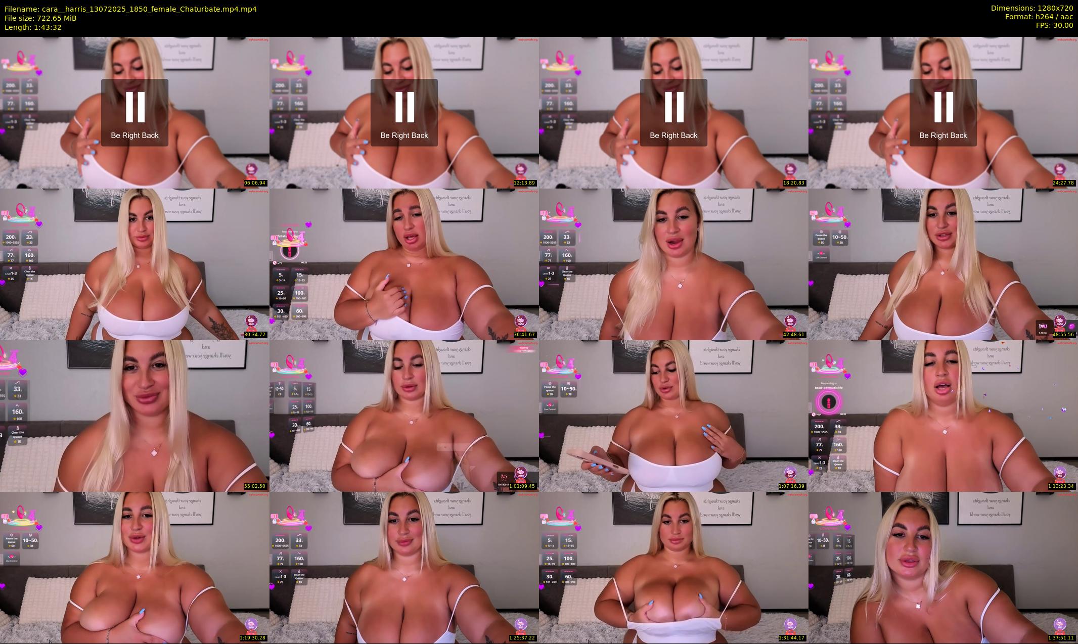 cara__harris — 104 minute Chaturbate female cam show recording, 720p, Jul 13, 2025