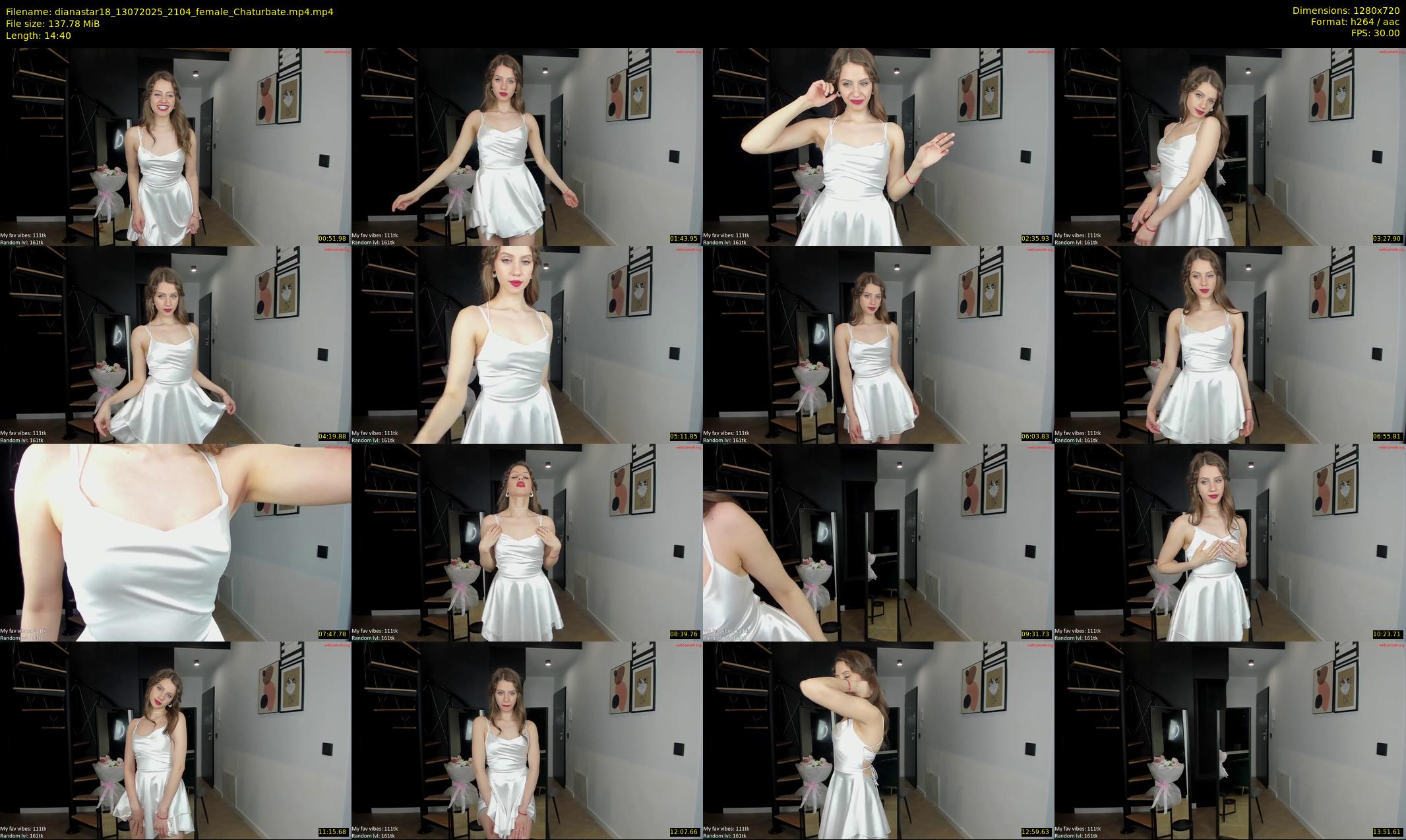 dianastar18 — 15 minute Chaturbate female cam show recording, 720p, Jul 13, 2025