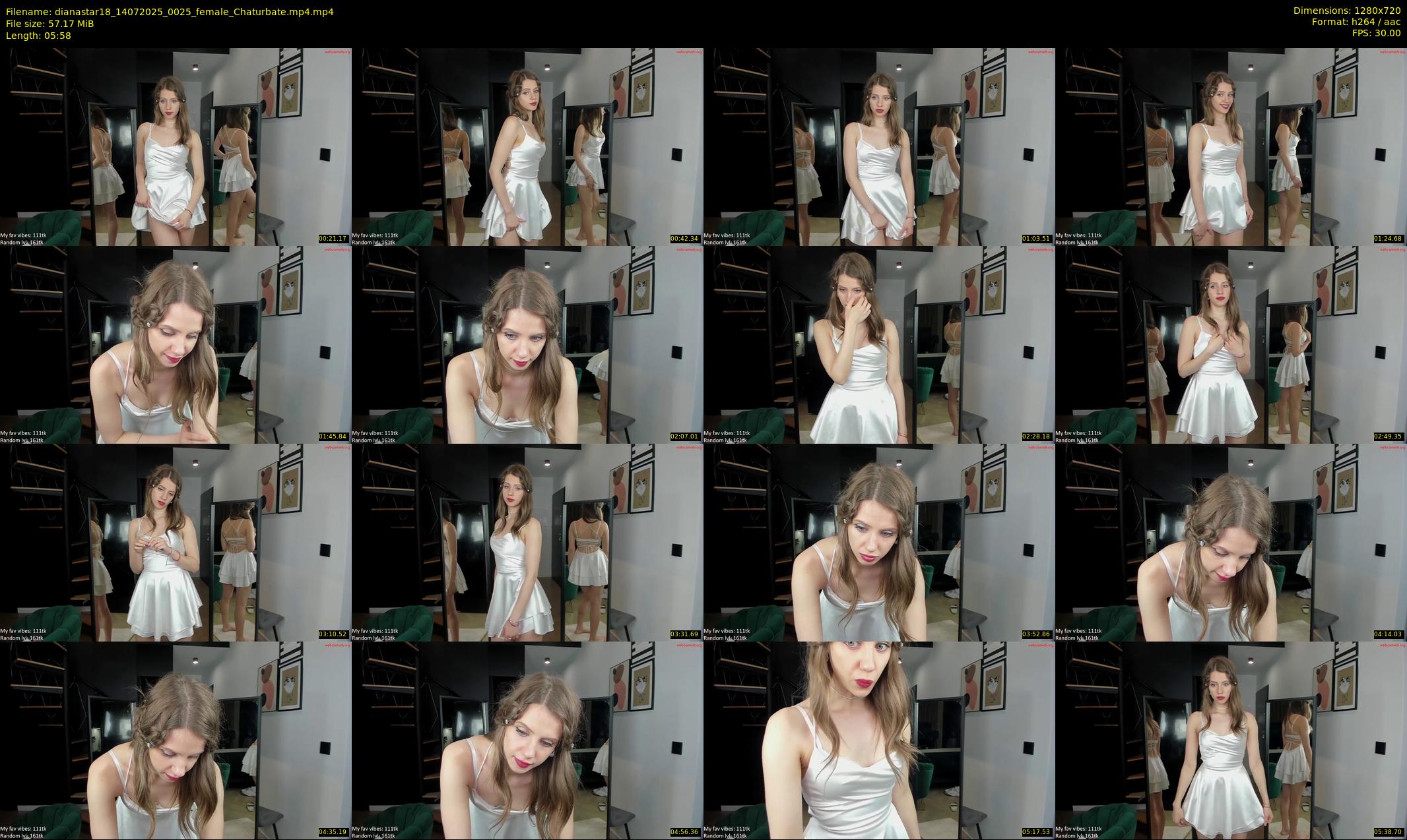 dianastar18 — 6 minute Chaturbate female cam show recording, 720p, Jul 14, 2025