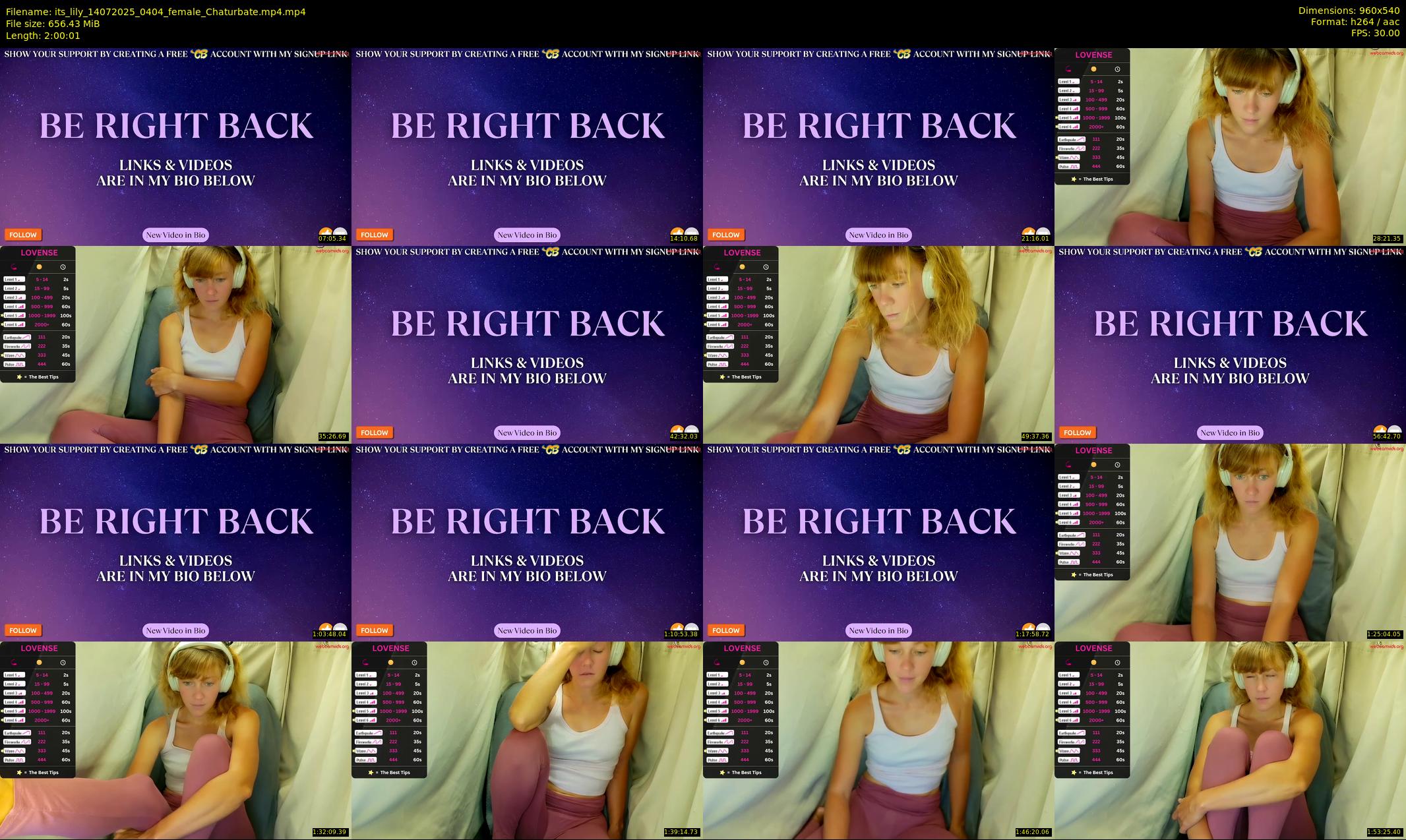 its_lily — 121 minute Chaturbate female cam show recording, 480p, Jul 14, 2025