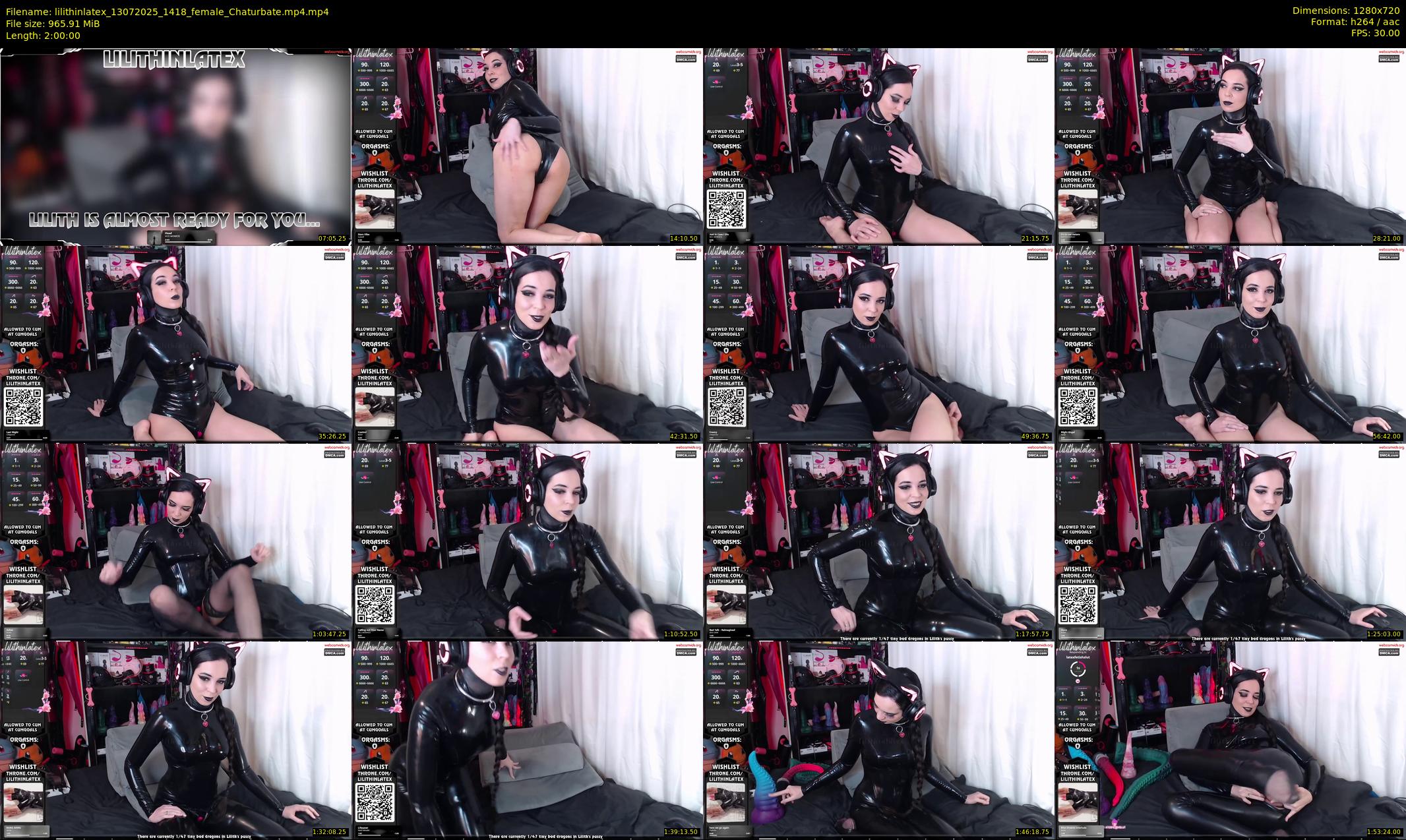 lilithinlatex — 120 minute Chaturbate female cam show recording, 720p, Jul 13, 2025