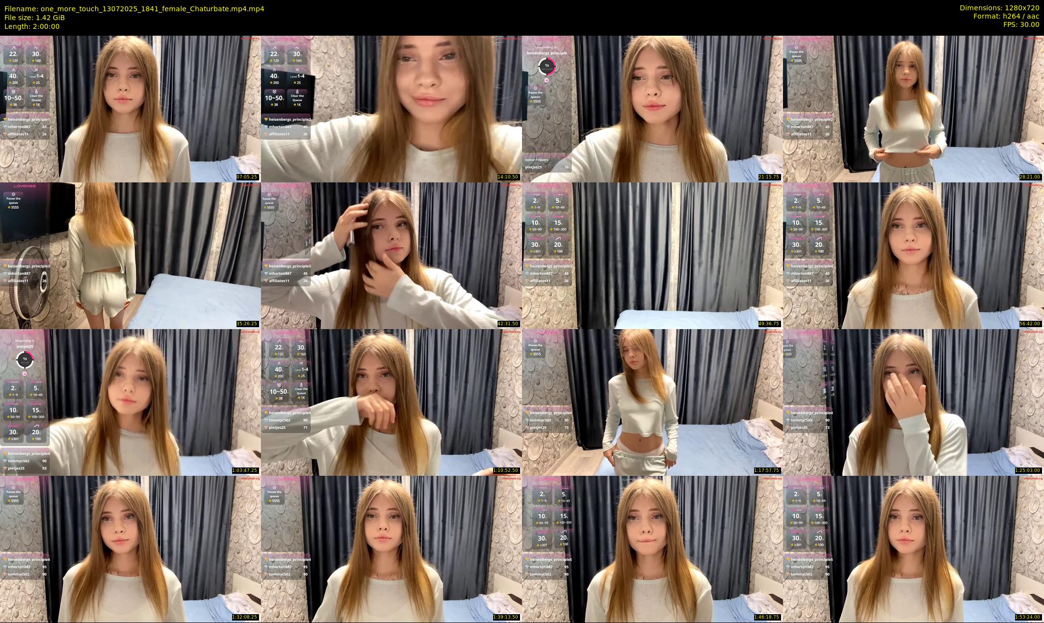 one_more_touch — 120 minute Chaturbate female cam show recording, 720p, Jul 13, 2025