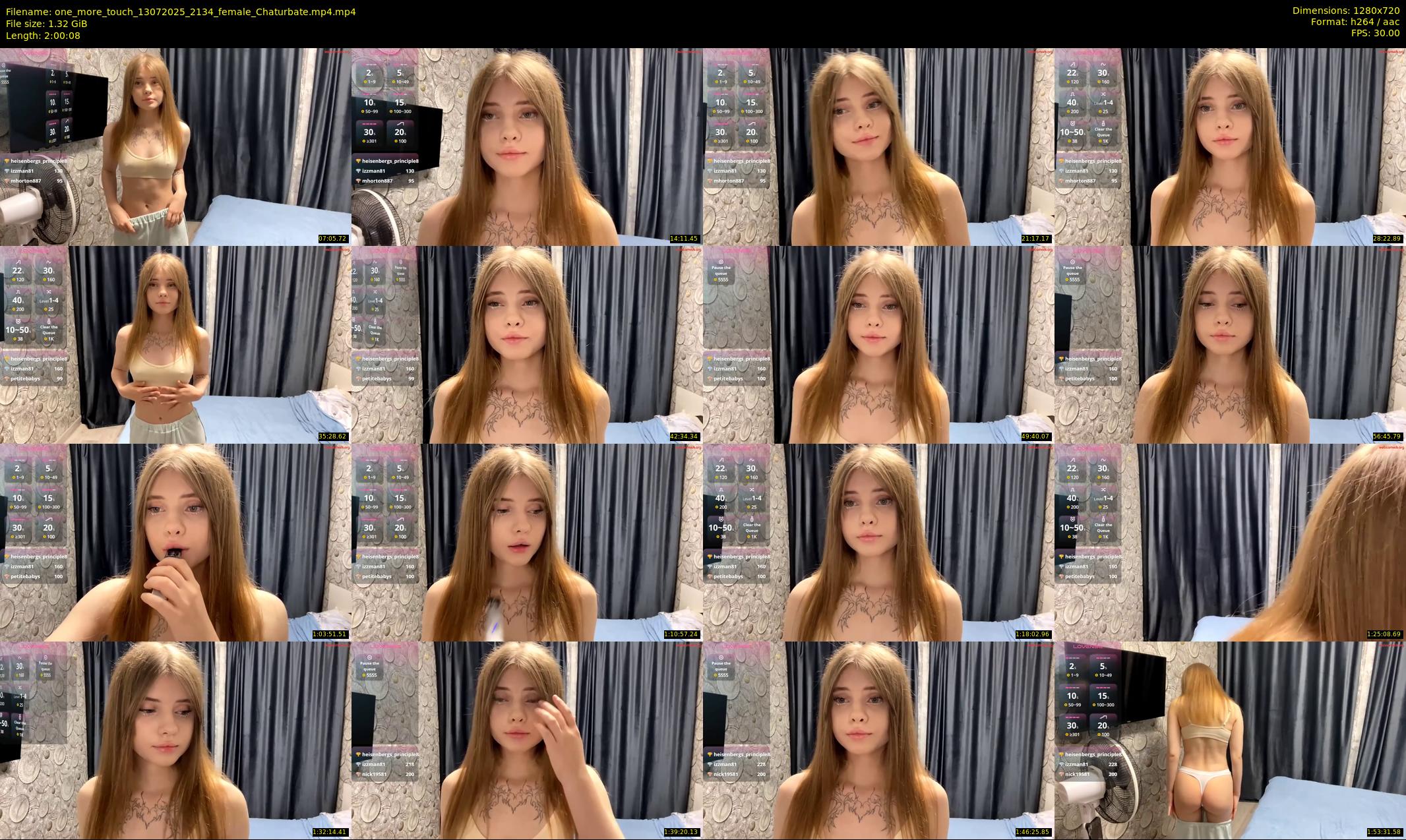 one_more_touch — 121 minute Chaturbate female cam show recording, 720p, Jul 13, 2025