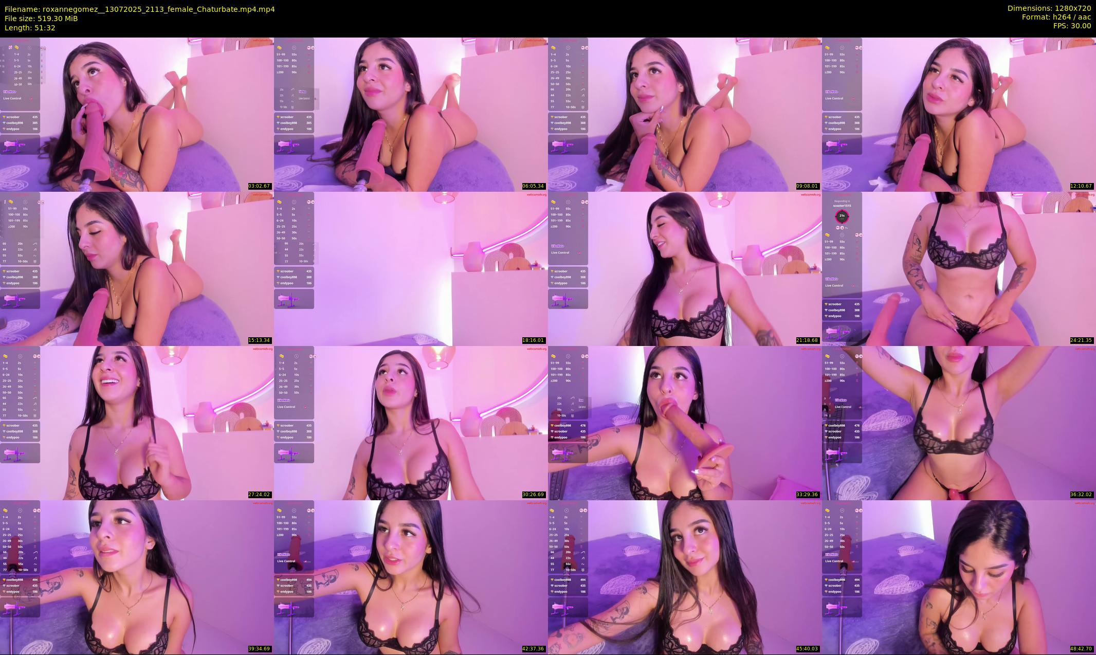 roxannegomez_ — 52 minute Chaturbate female cam show recording, 720p, Jul 13, 2025