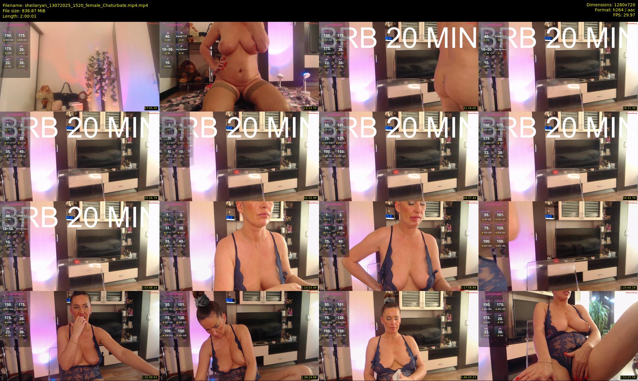 sheilaryan — 121 minute Chaturbate female cam show recording, 720p, Jul 13, 2025
