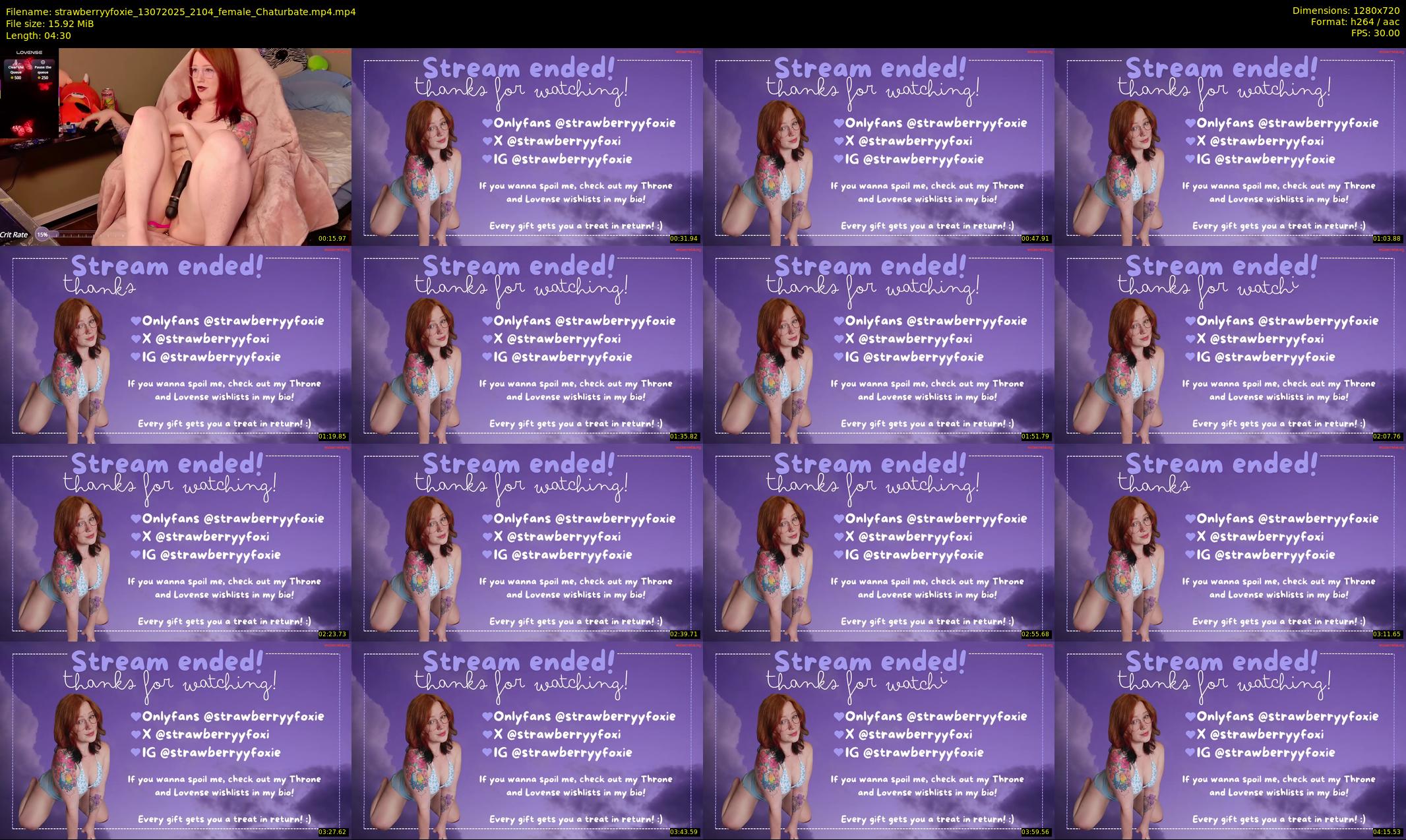 strawberryyfoxie — 5 minute Chaturbate female cam show recording, 720p, Jul 13, 2025