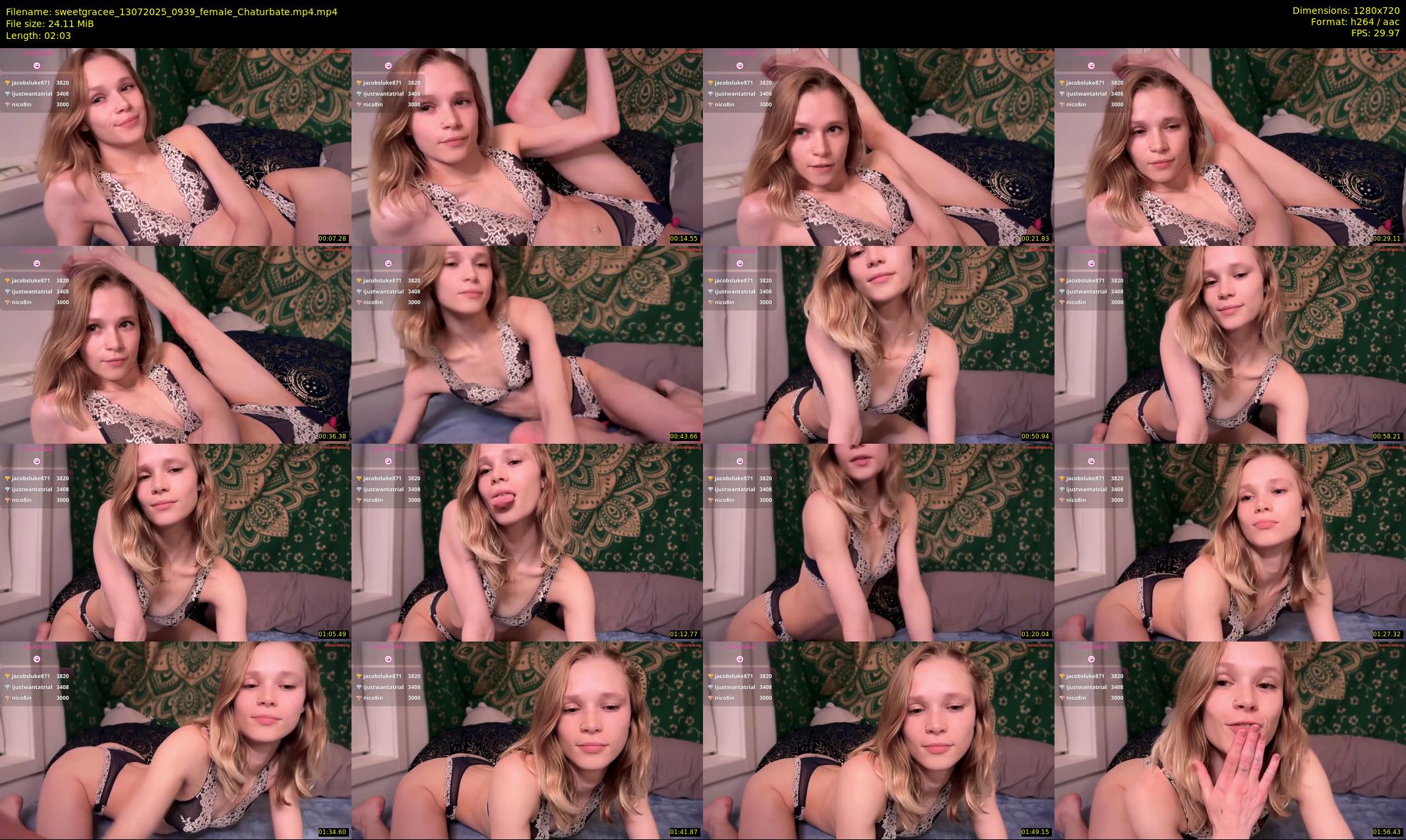 sweetgracee — 3 minute Chaturbate female cam show recording, 720p, Jul 13, 2025