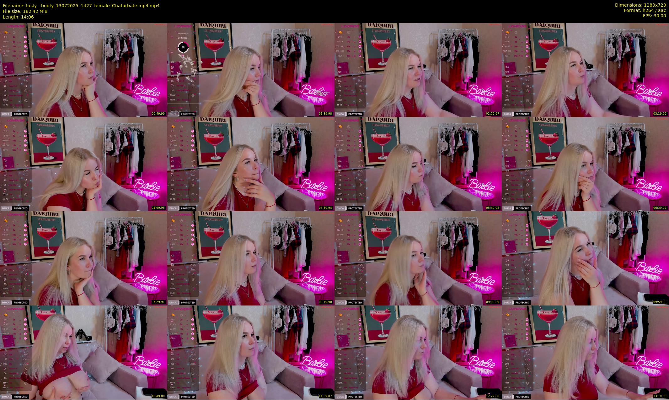 tasty__booty — 15 minute Chaturbate female cam show recording, 720p, Jul 13, 2025