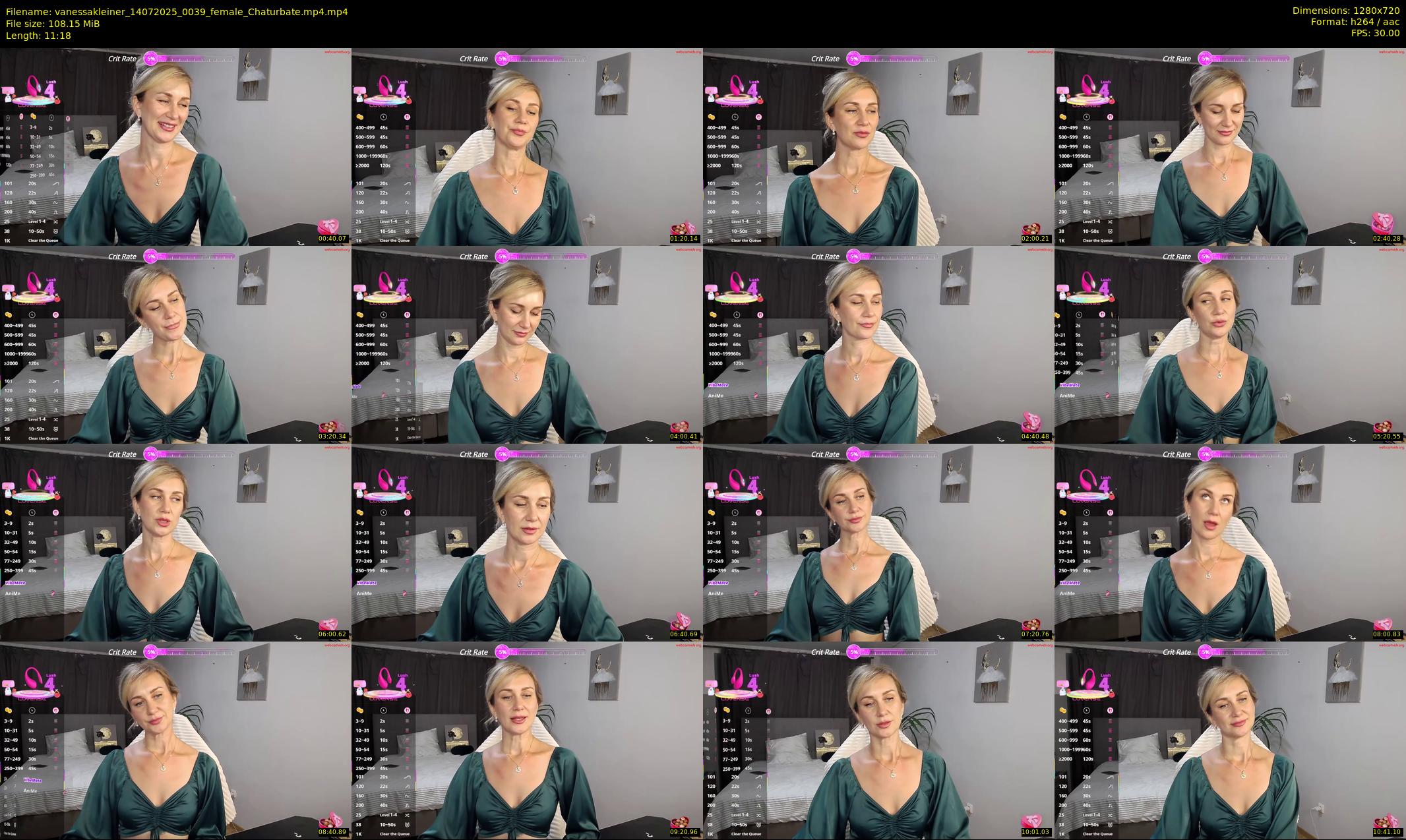 vanessakleiner — 12 minute Chaturbate female cam show recording, 720p, Jul 14, 2025