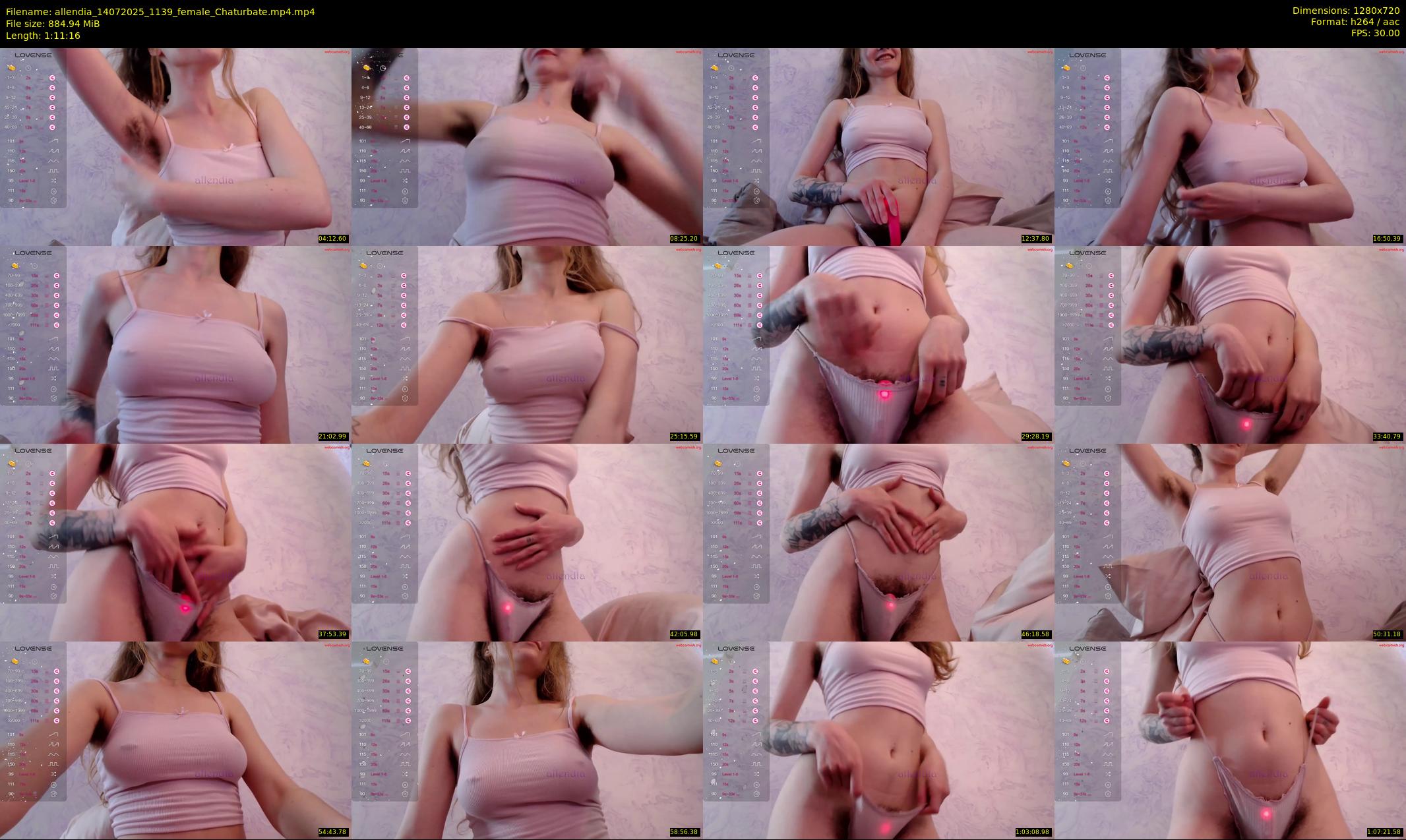 allendia — 72 minute Chaturbate female cam show recording, 720p, Jul 14, 2025