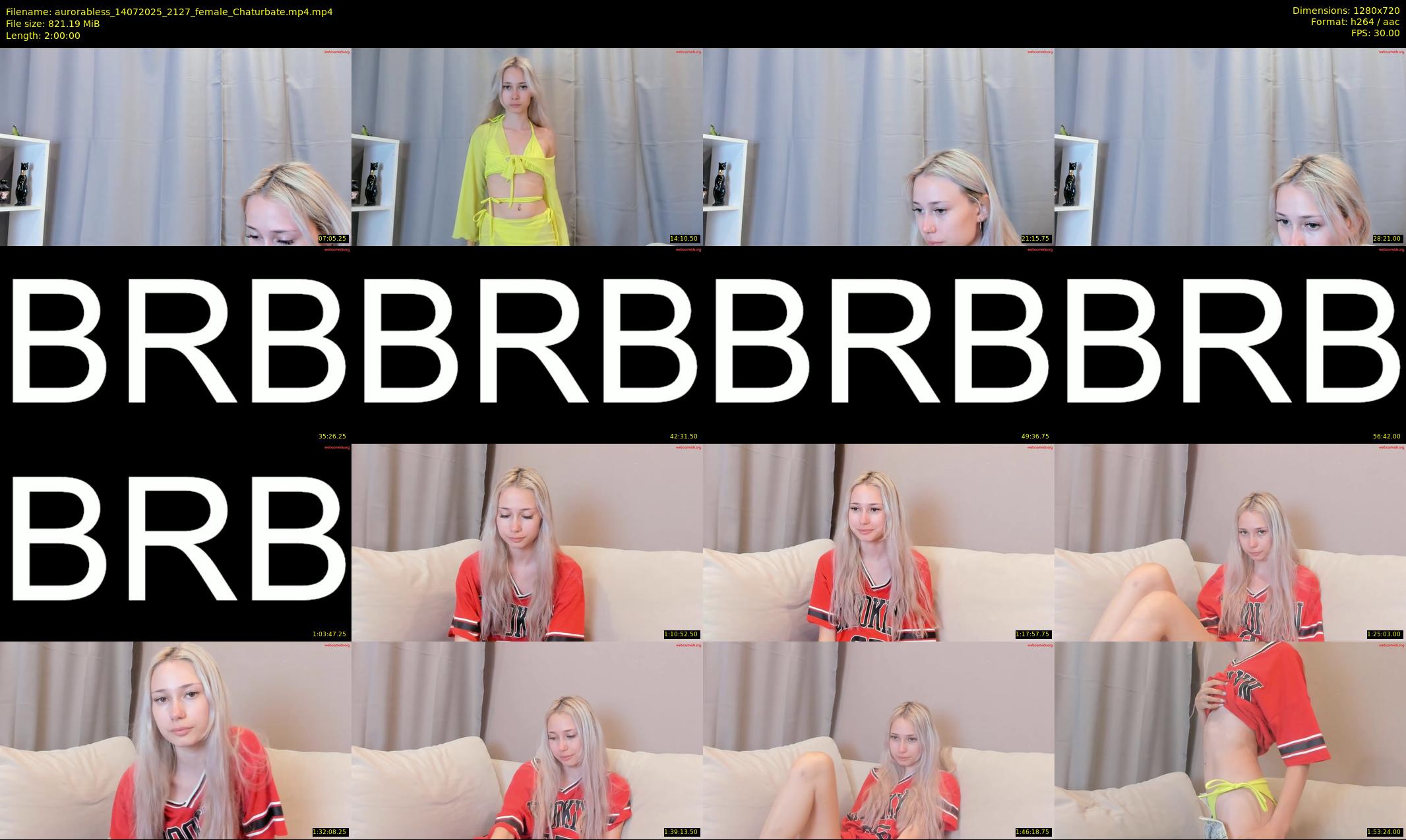 aurorabless — 120 minute Chaturbate female cam show recording, 720p, Jul 14, 2025