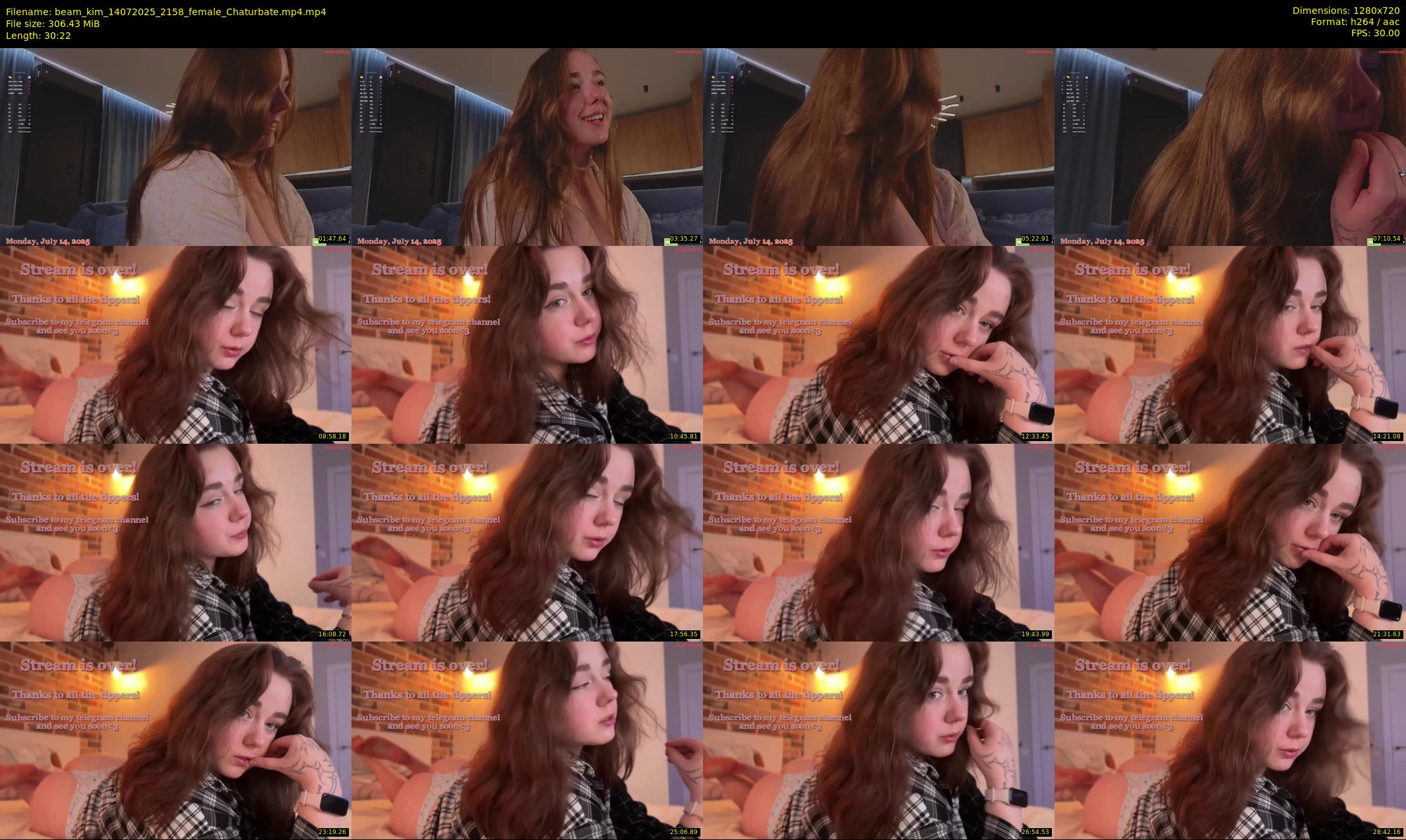 beam_kim — 31 minute Chaturbate female cam show recording, 720p, Jul 14, 2025