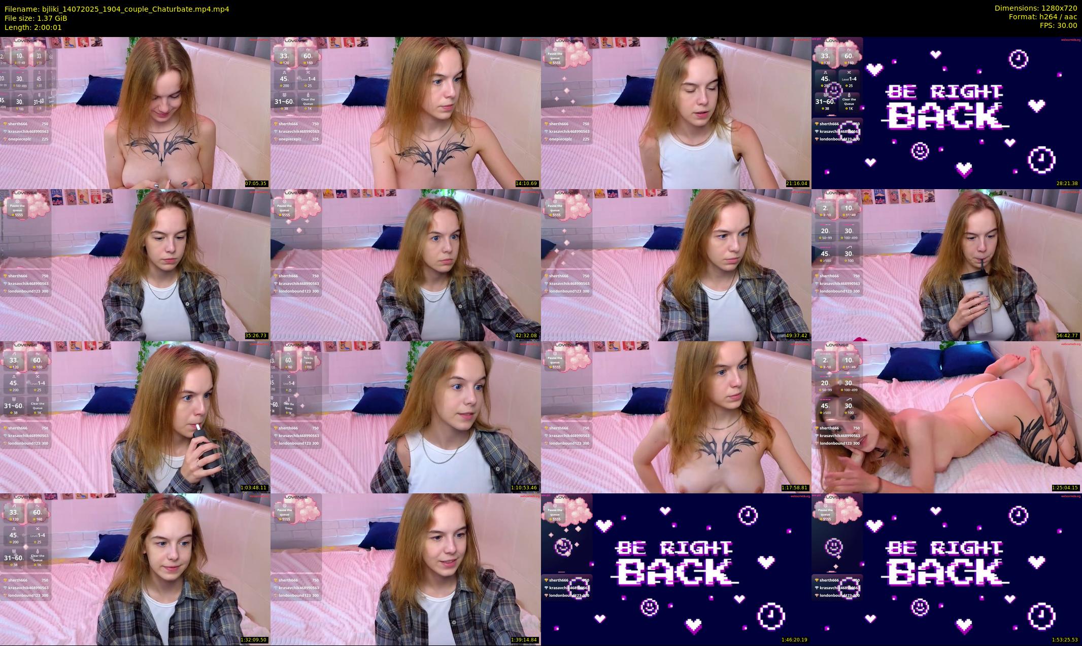 bjliki — 121 minute Chaturbate couple cam show recording, 720p, Jul 14, 2025
