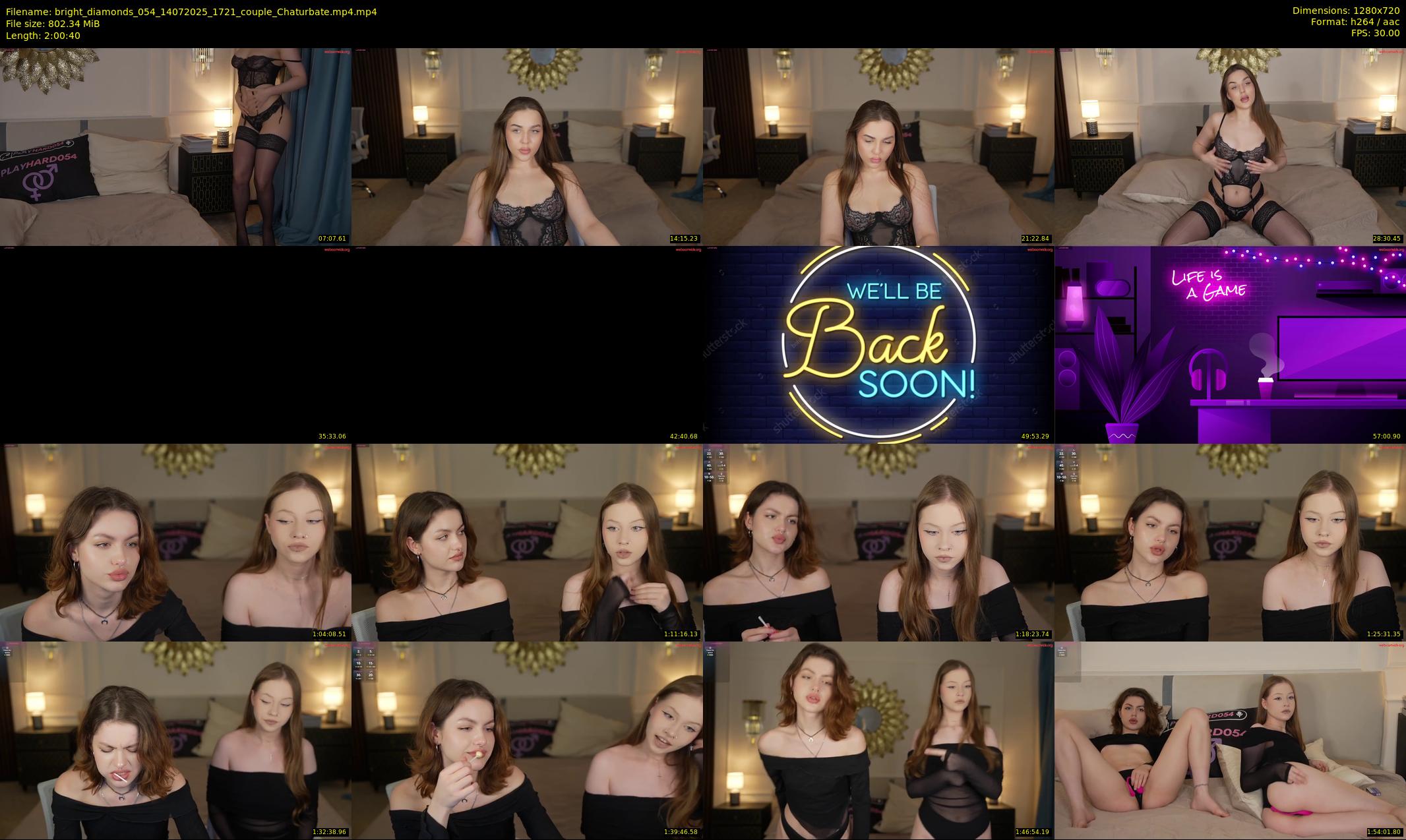bright_diamonds_054 — 121 minute Chaturbate couple cam show recording, 720p, Jul 14, 2025