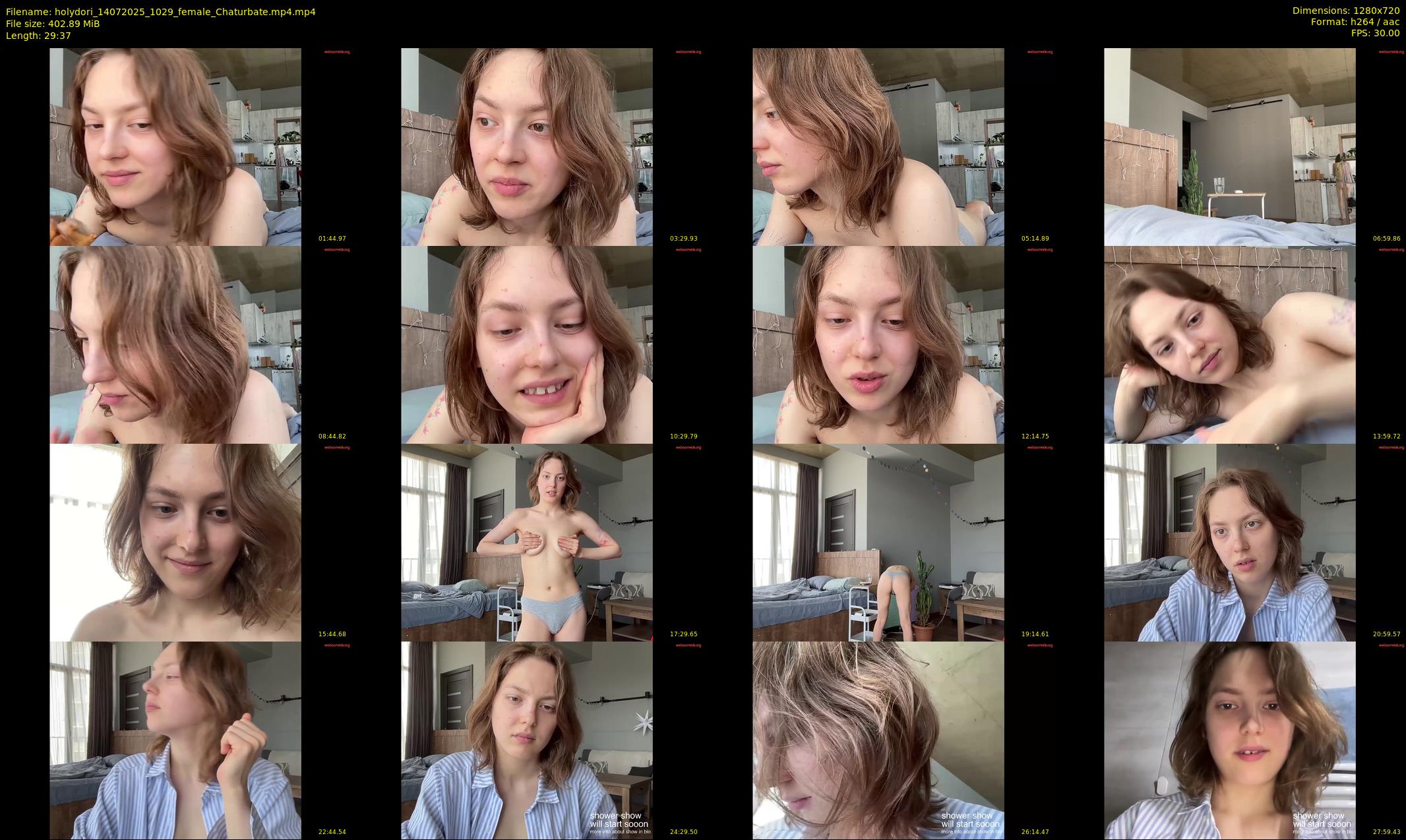 holydori — 30 minute Chaturbate female cam show recording, 720p, Jul 14, 2025